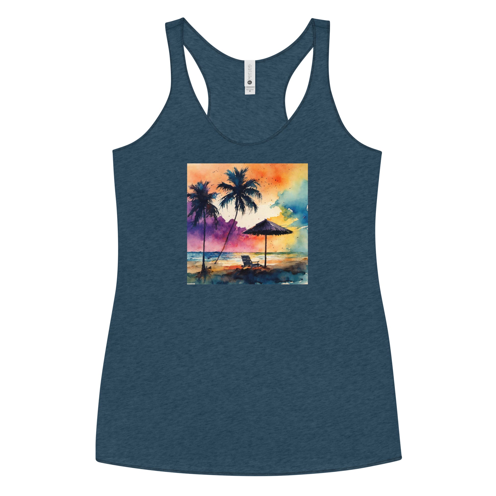 Beautiful Summer Paradise Women's Beach Racerback Tank Top Indigo