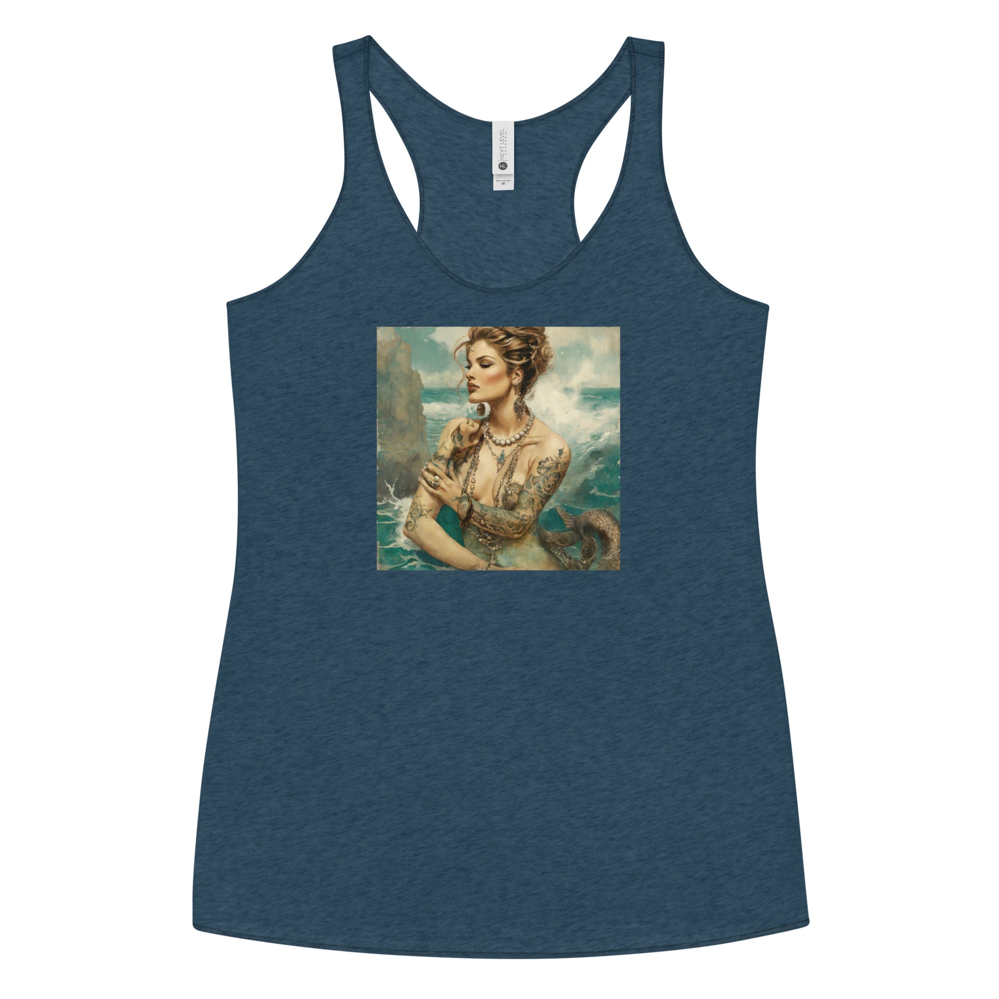 Mermaid with Tattoos Women's Racerback Tank Top Indigo