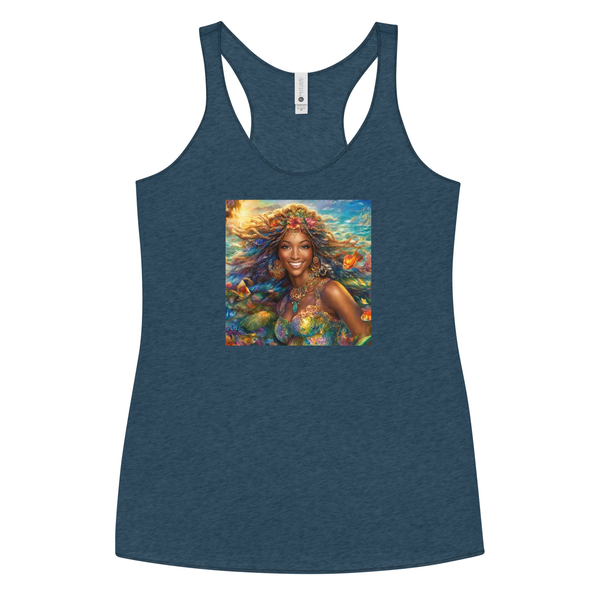 Little Mermaid Fairy Tale Women's Racerback Tank Top Indigo