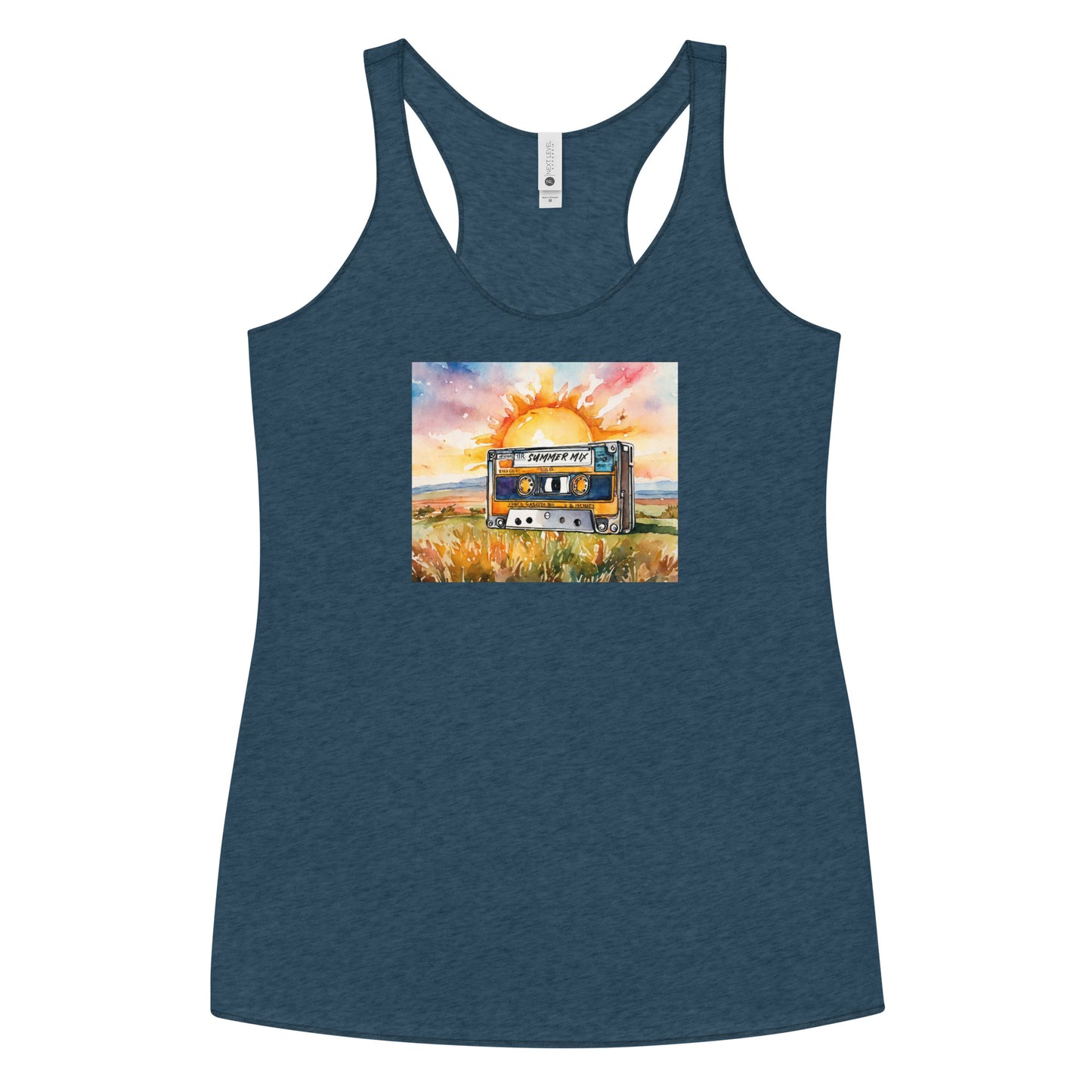 Summer Mix Tape Women's Racerback Tank Top Indigo