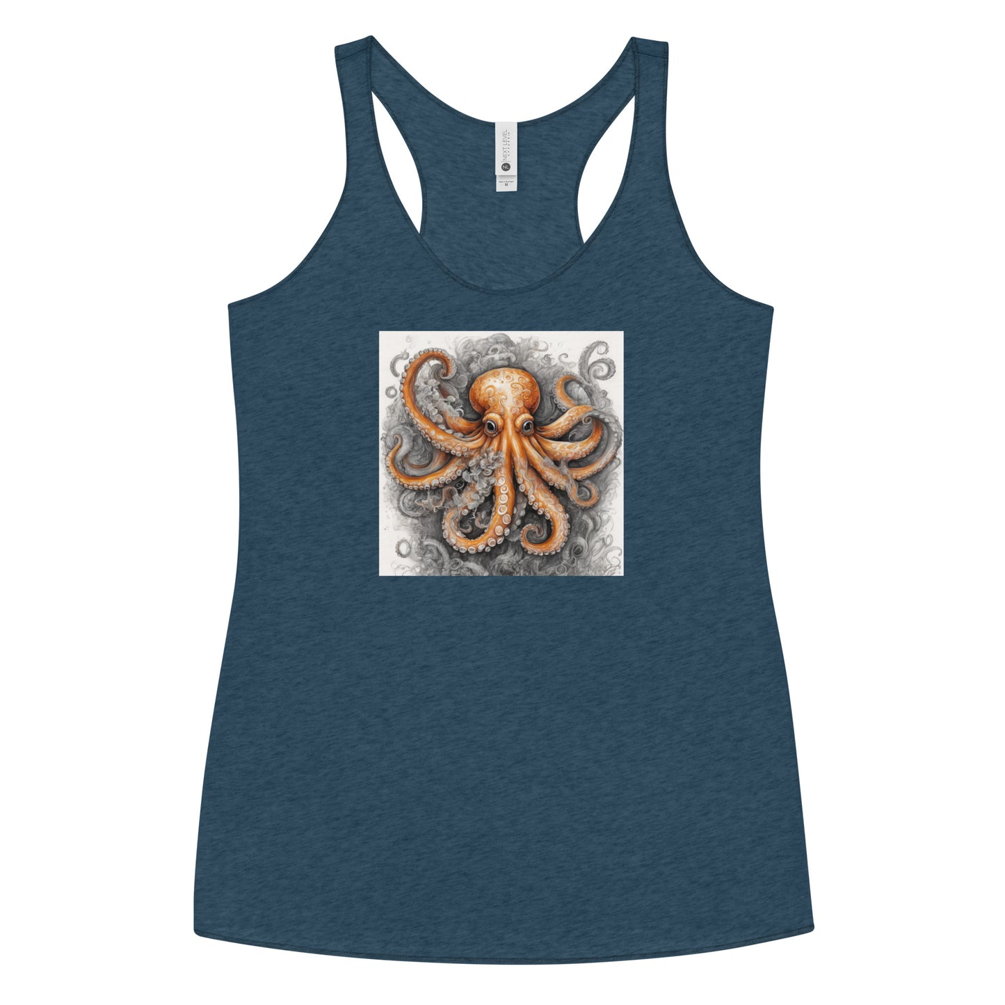 Octopus Women's Animal Lover Racerback Tank Top Indigo