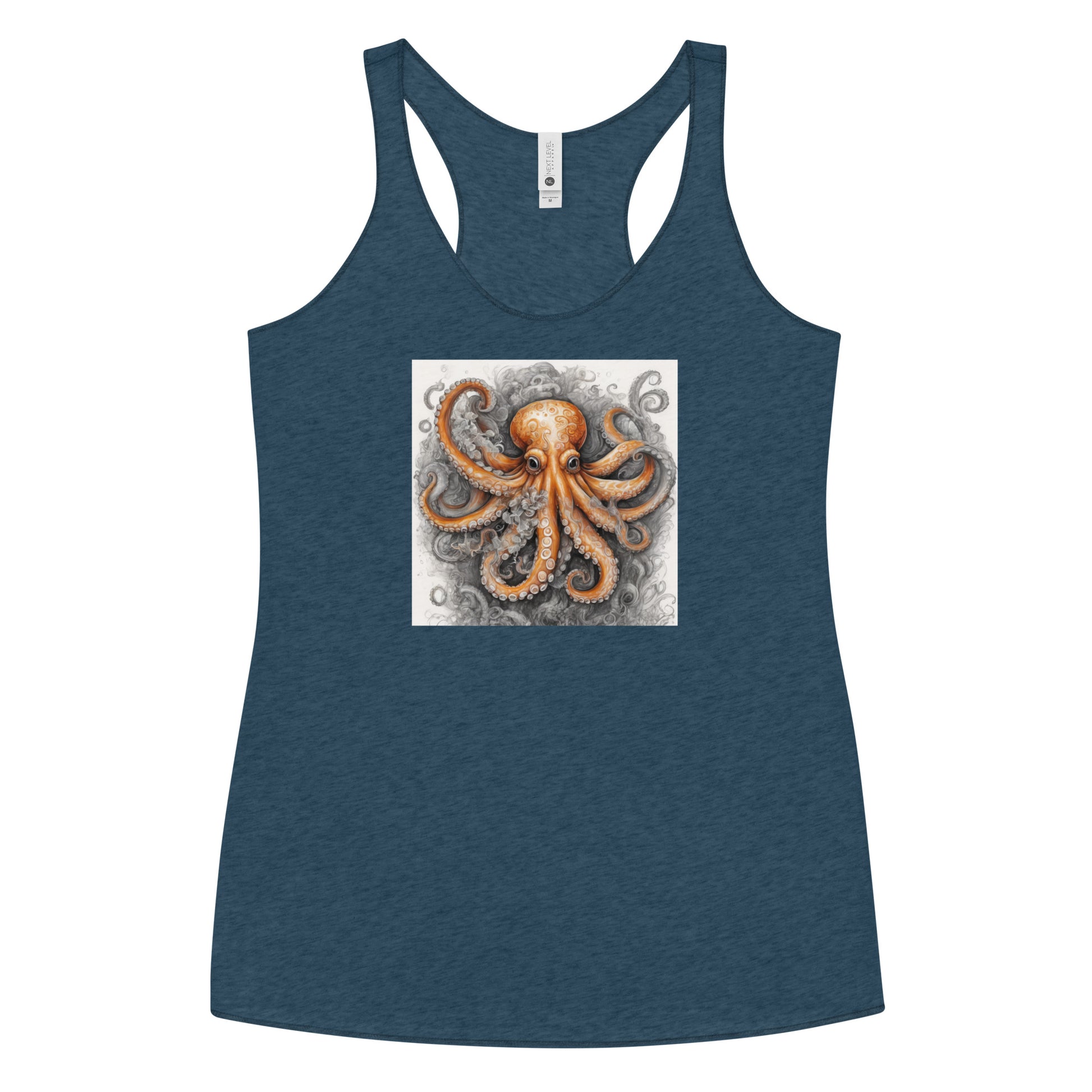 Octopus Women's Animal Lover Racerback Tank Top Indigo