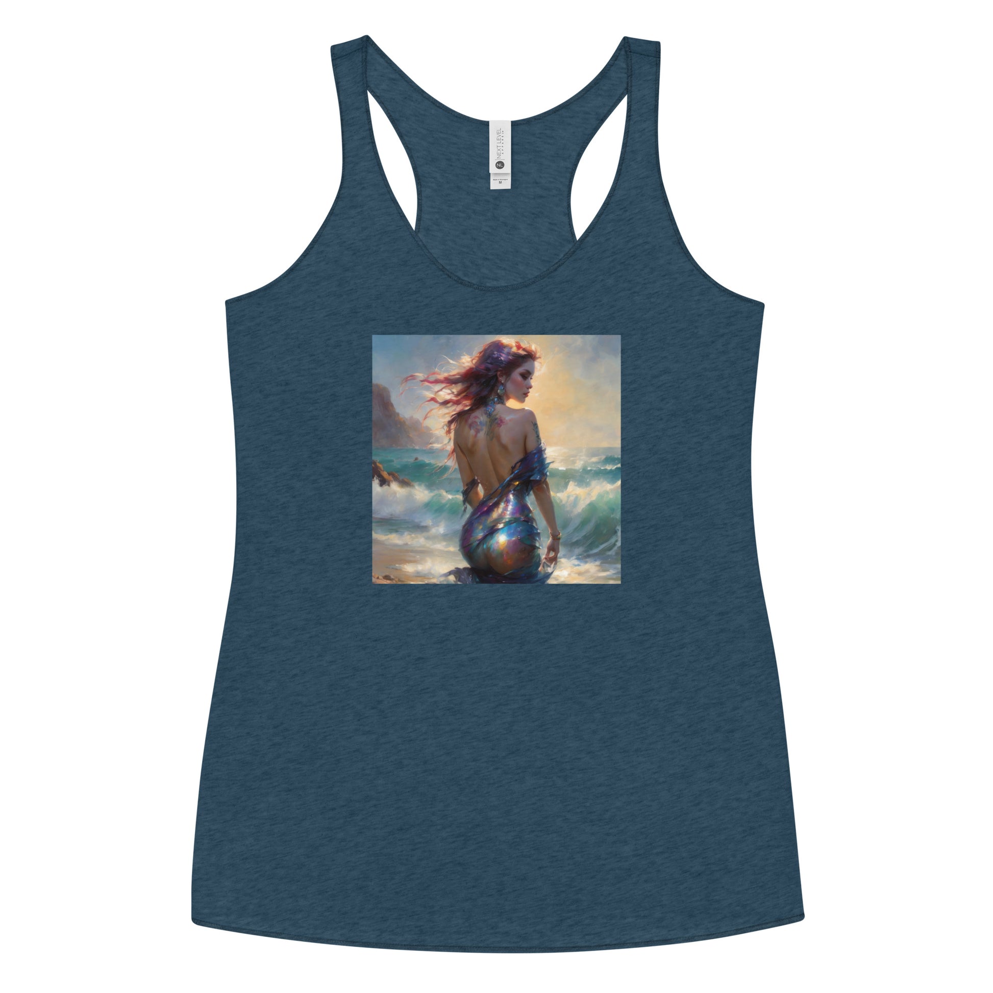 Enchanting Mermaid on Beach Women's Racerback Tank Top Indigo