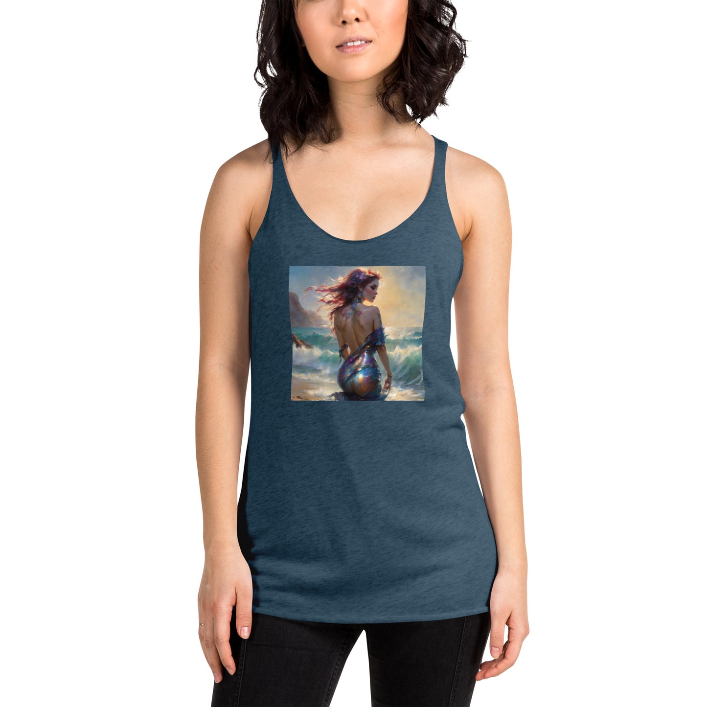 Enchanting Mermaid on Beach Women's Racerback Tank Top