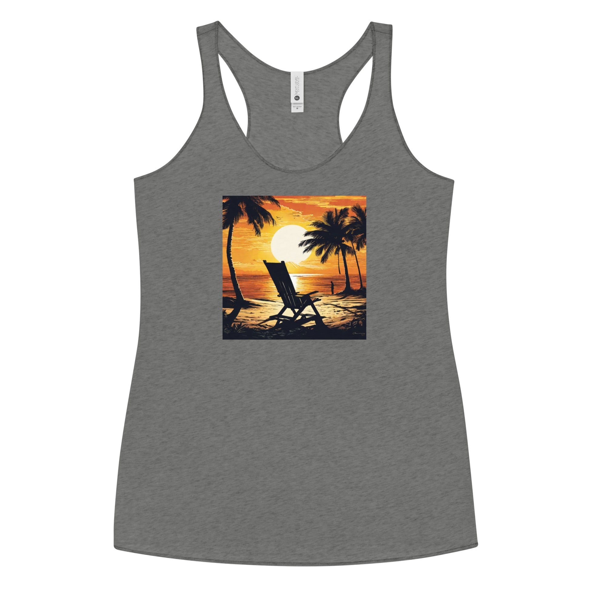 Summer Paradise Women's Racerback Tank Top Premium Heather