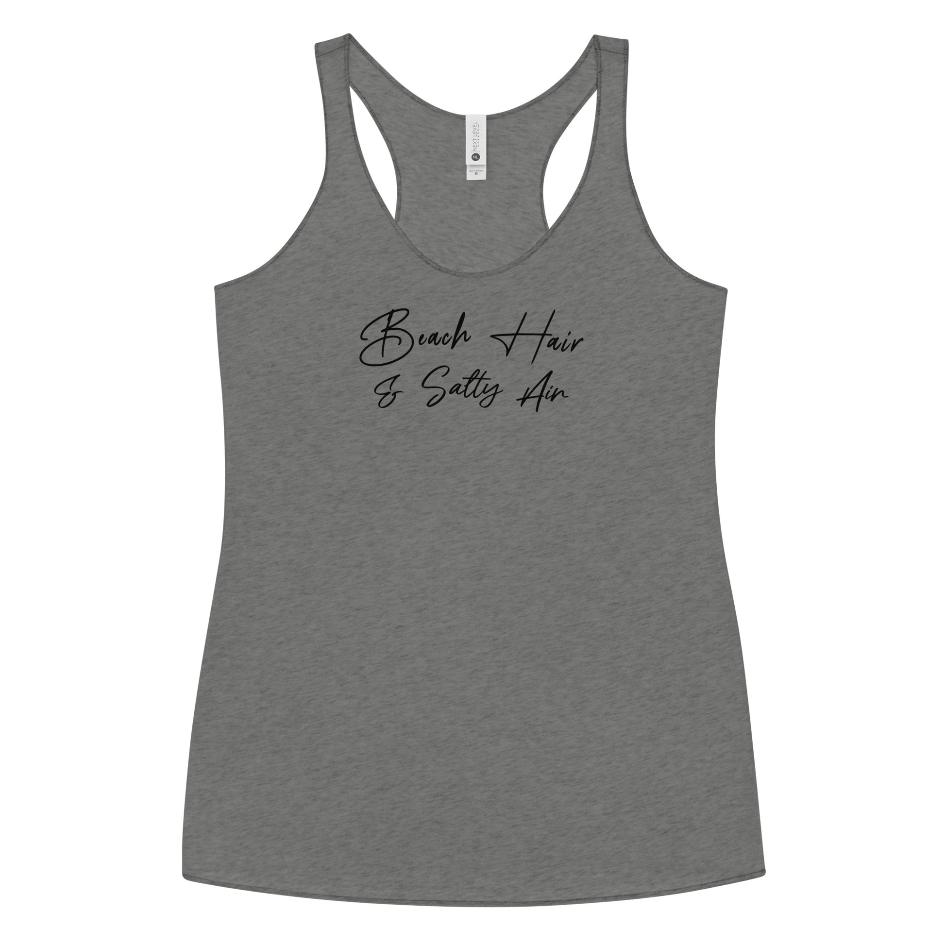 Beach Hair & Salty Air Women's Racerback Summer Tank Top Premium Heather