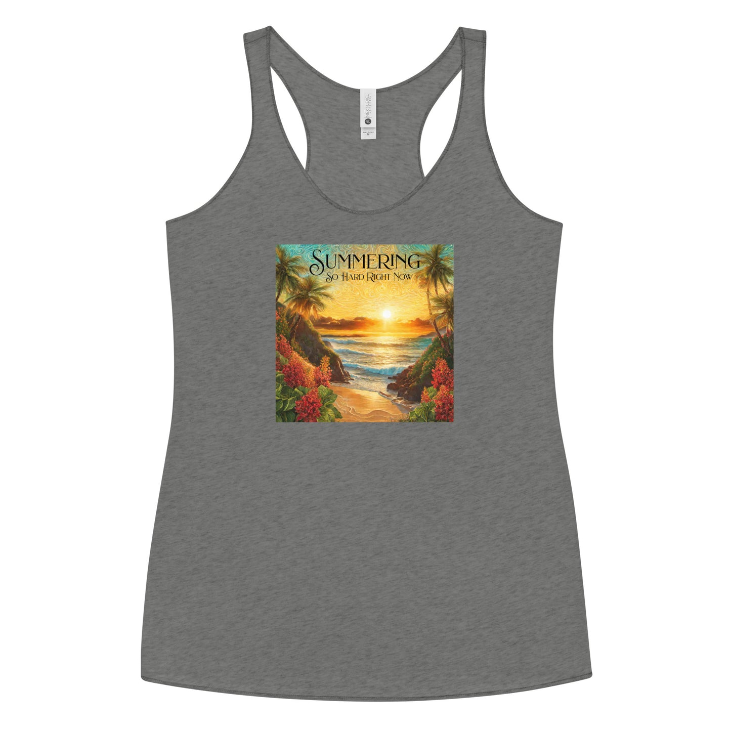 Summering So Hard Right Now Women's Racerback Tank Top Premium Heather