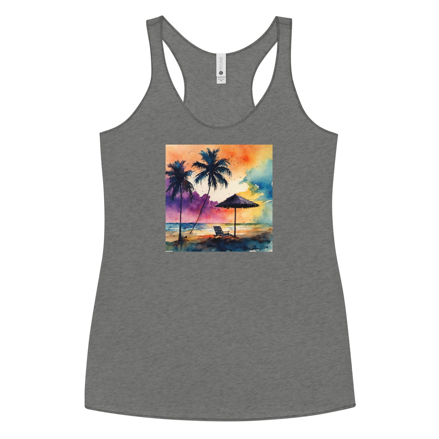 Beautiful Summer Paradise Women's Beach Racerback Tank Top Premium Heather