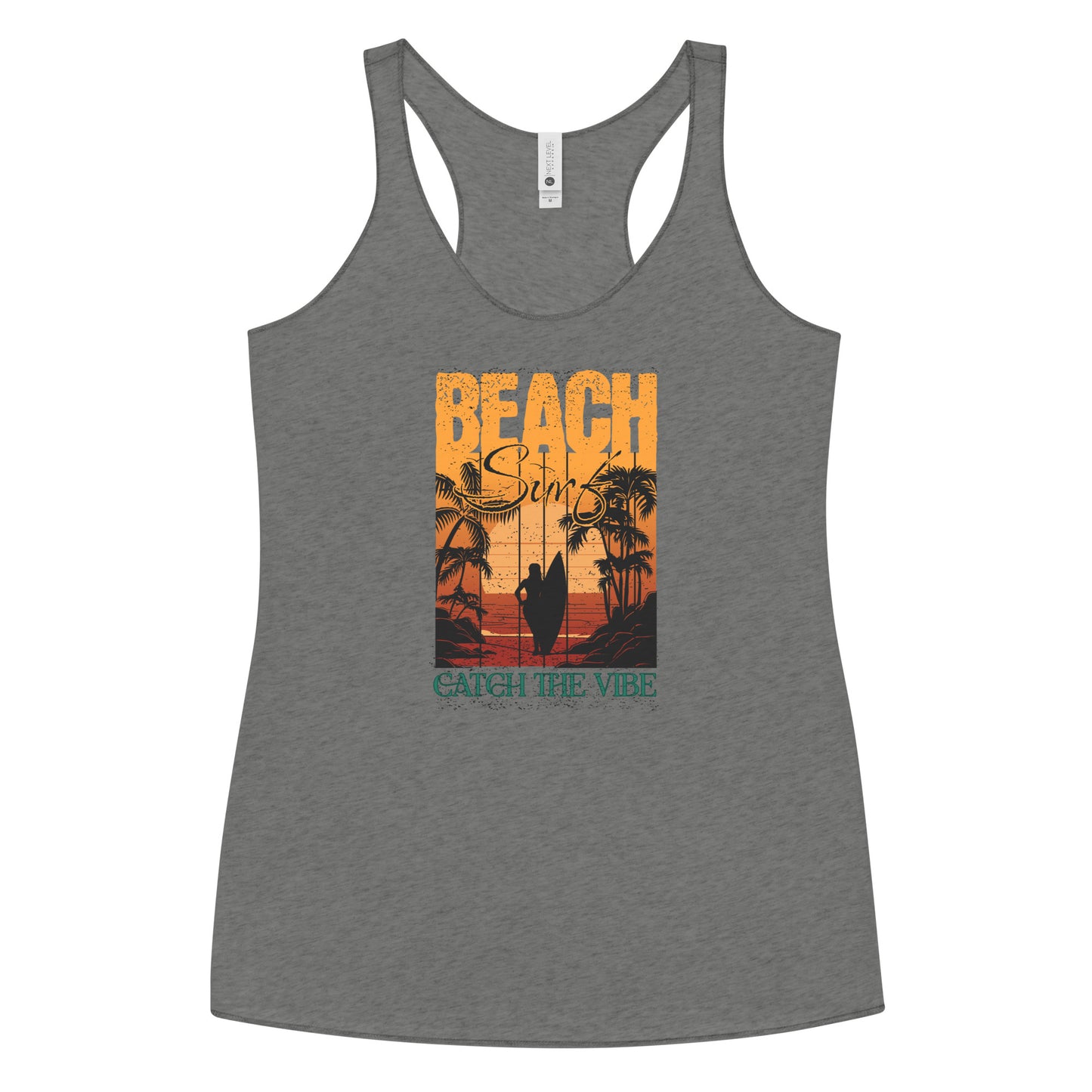 Catch the Vibe Surfing Women's Racerback Tank Top Premium Heather