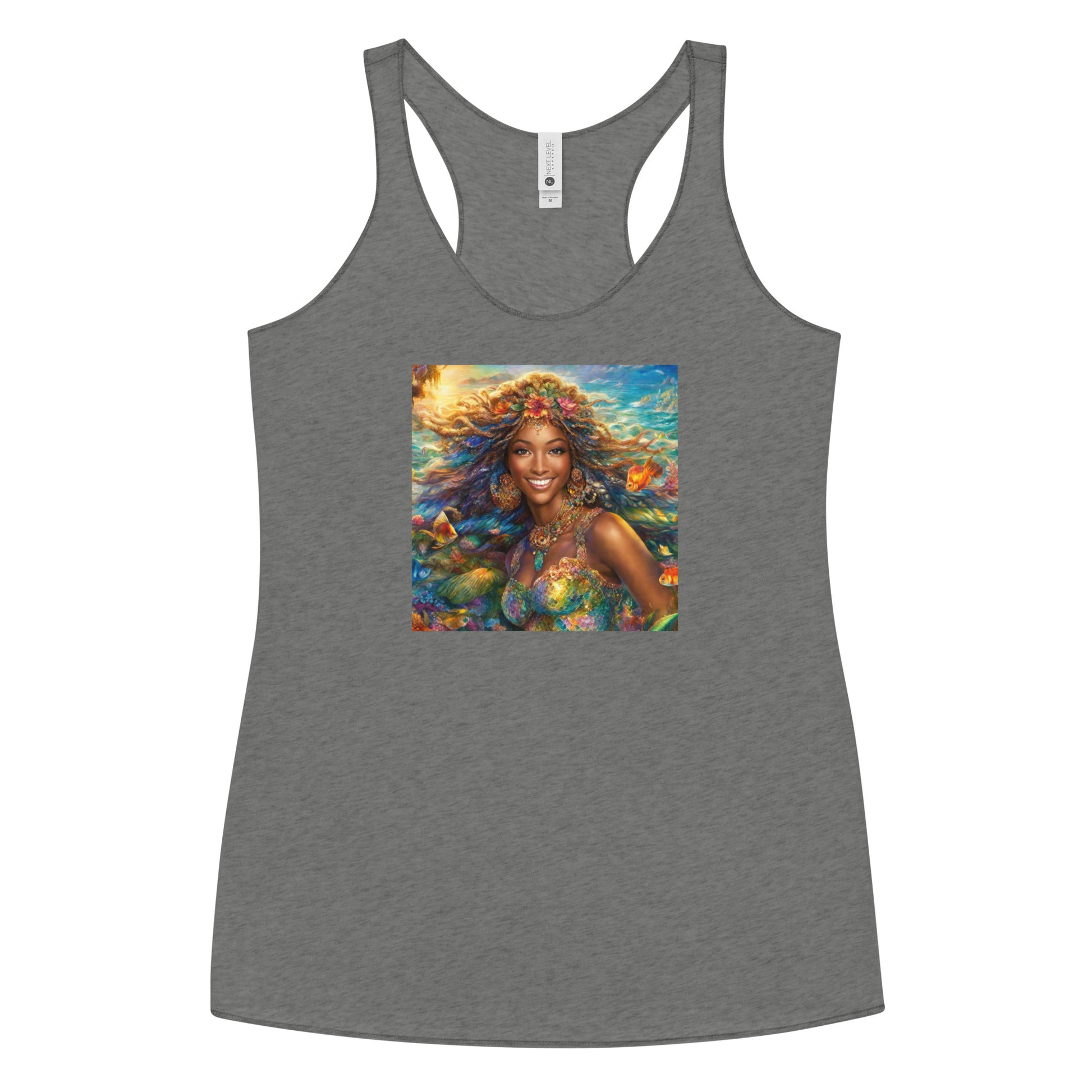 Little Mermaid Fairy Tale Women's Racerback Tank Top Premium Heather