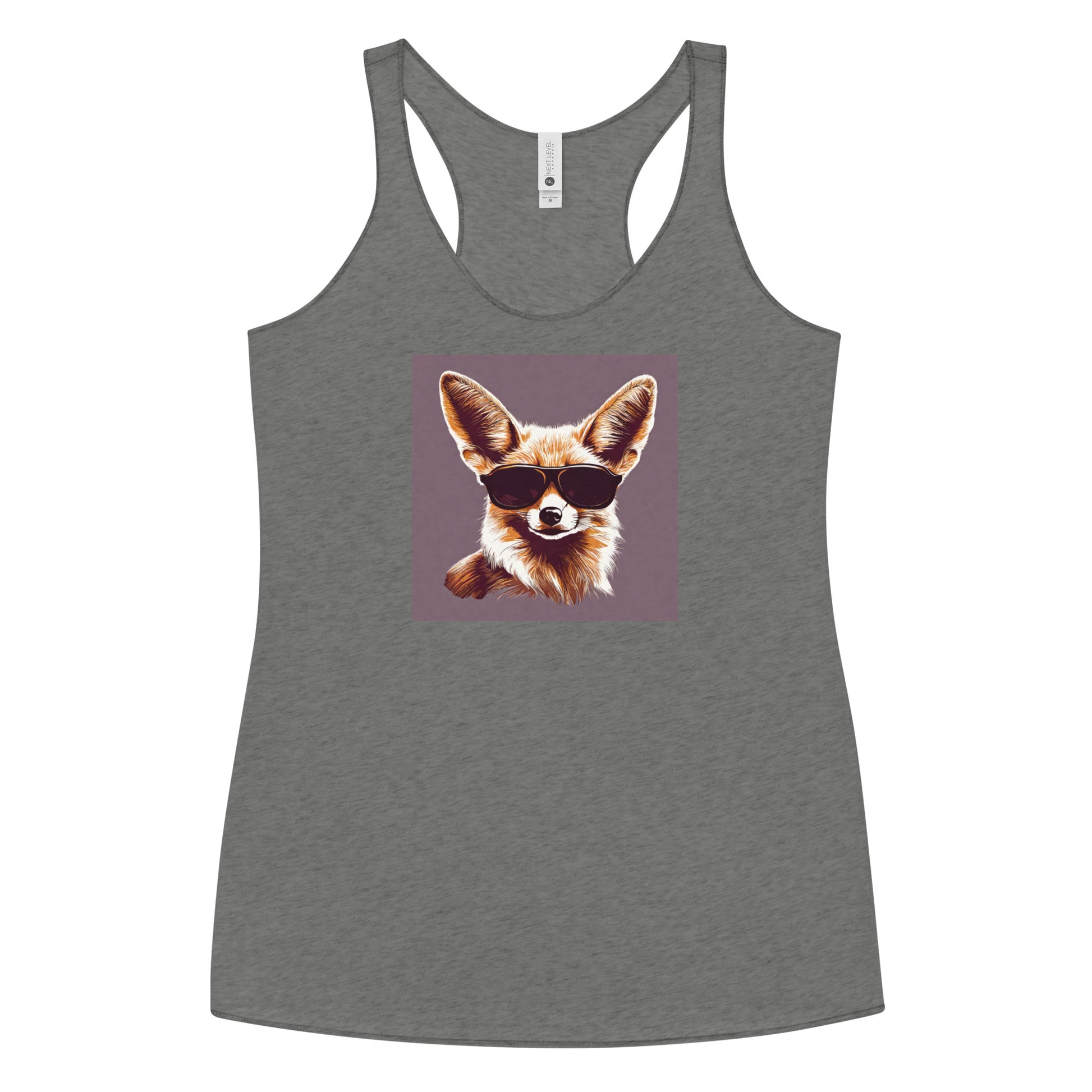 Fennec Fox in Shades Women's Animal Lover Racerback Tank Top Premium Heather