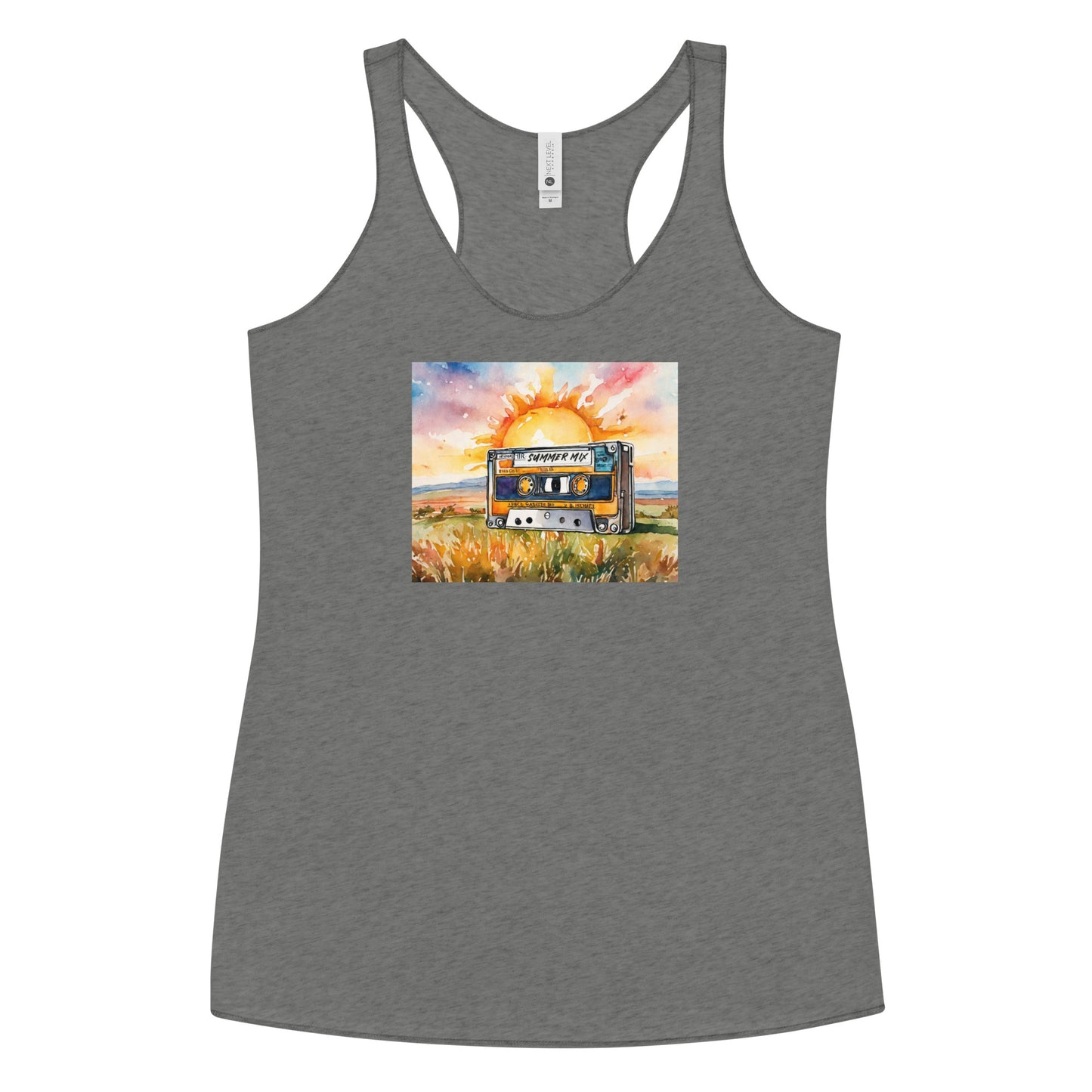 Summer Mix Tape Women's Racerback Tank Top Premium Heather