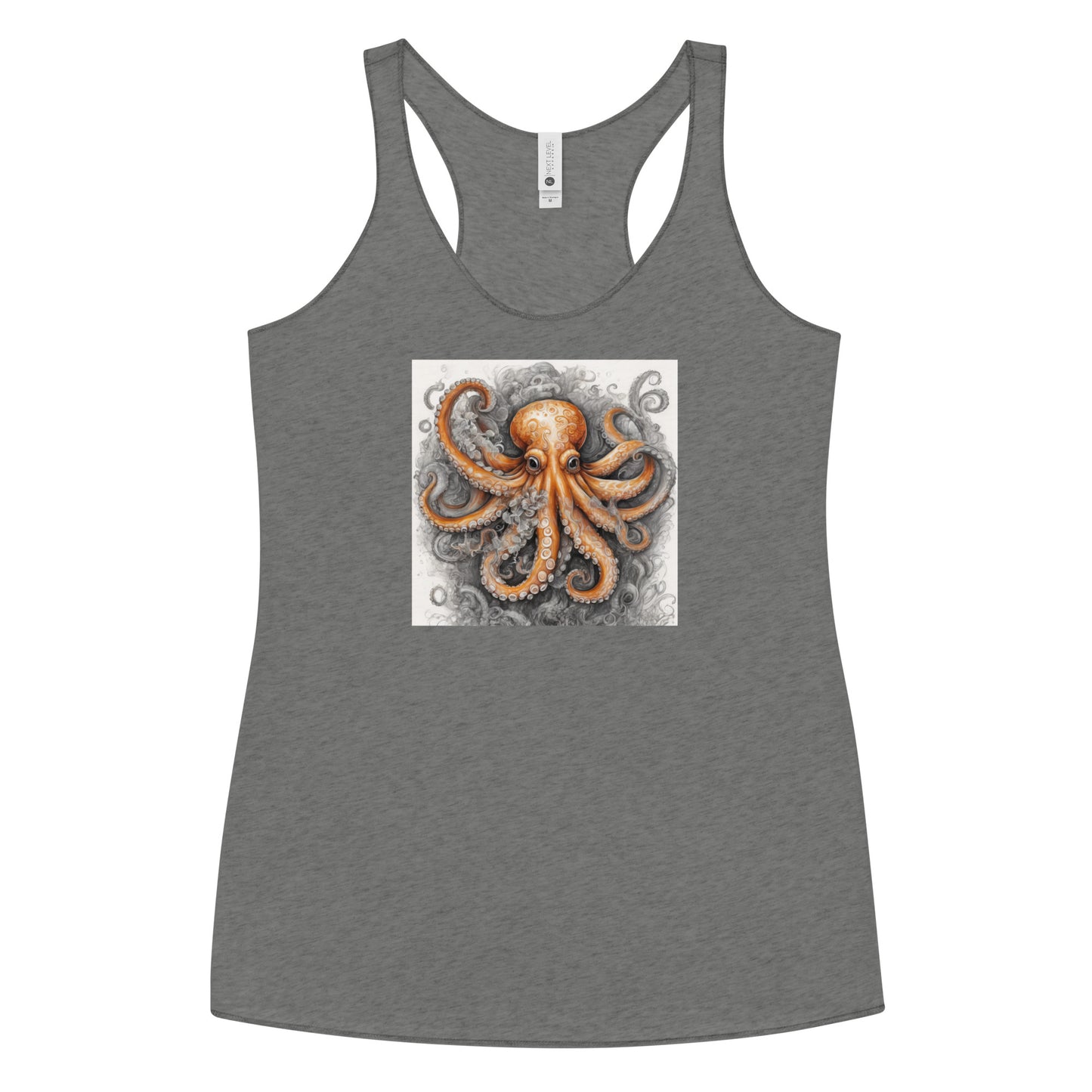 Octopus Women's Animal Lover Racerback Tank Top Premium Heather