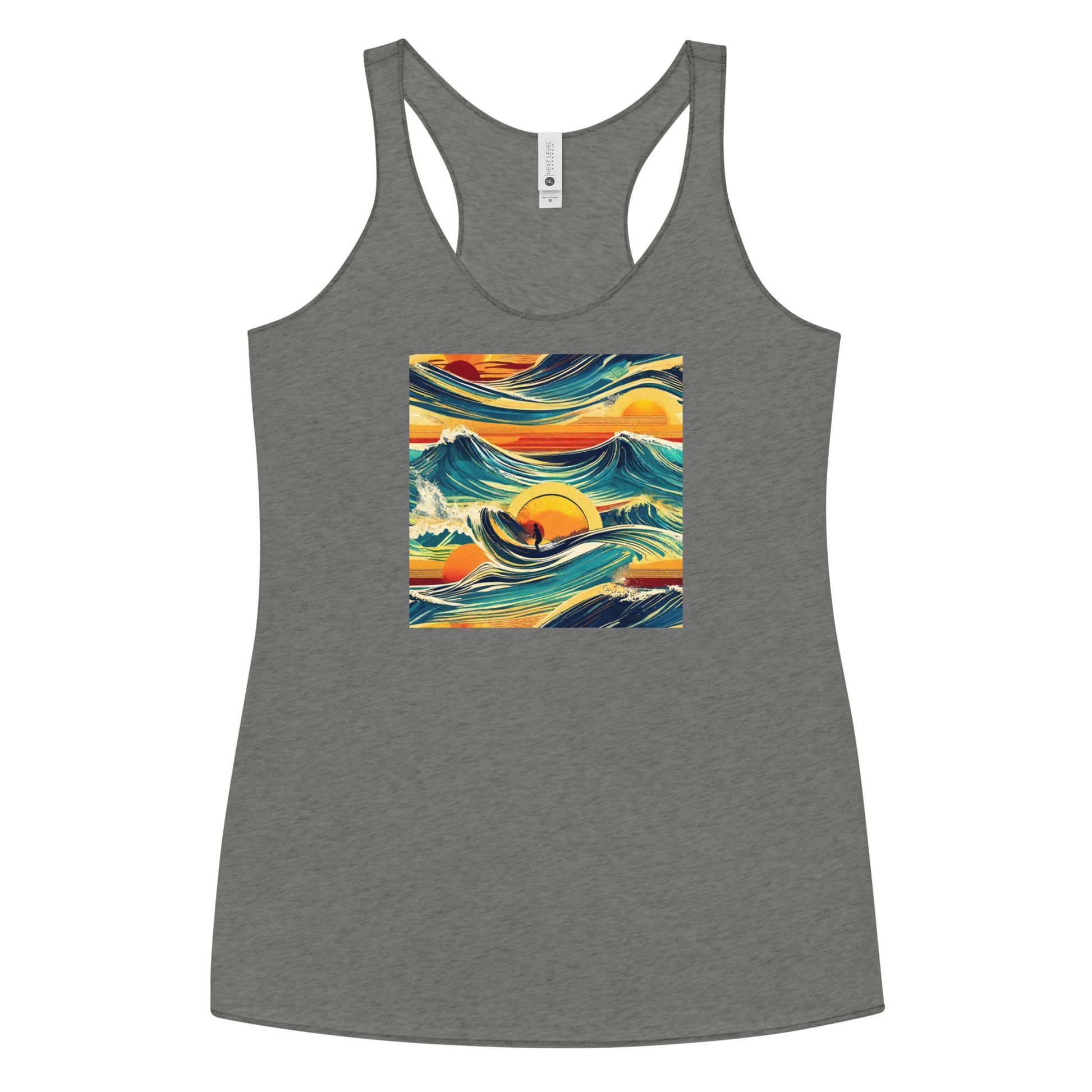 Surf's Up Women's Racerback Tank Top Premium Heather