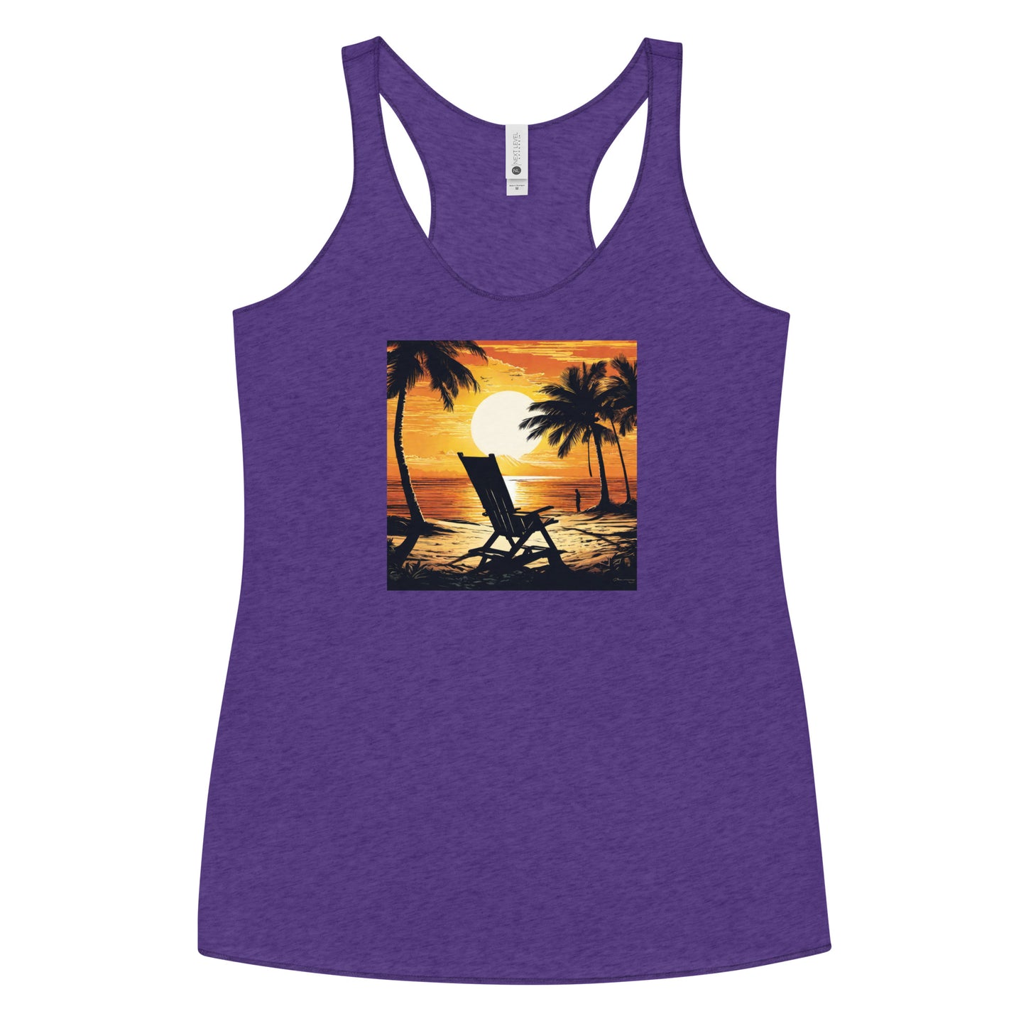 Summer Paradise Women's Racerback Tank Top Purple Rush