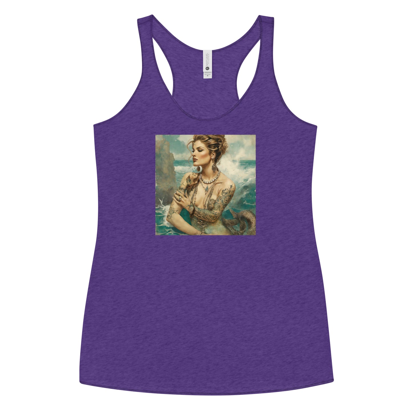 Mermaid with Tattoos Women's Racerback Tank Top Purple Rush