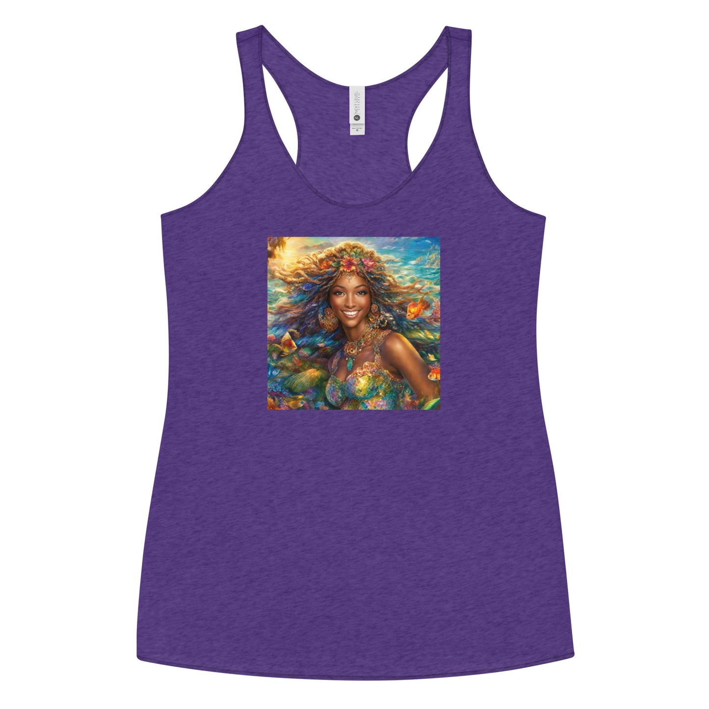 Little Mermaid Fairy Tale Women's Racerback Tank Top Purple Rush