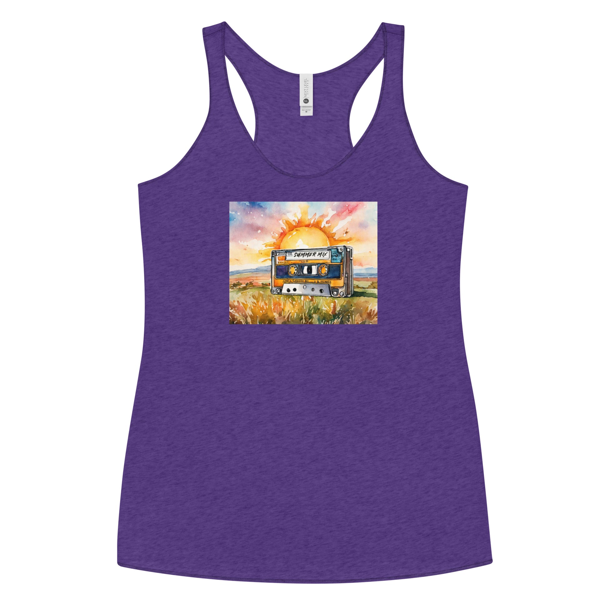 Summer Mix Tape Women's Racerback Tank Top Purple Rush