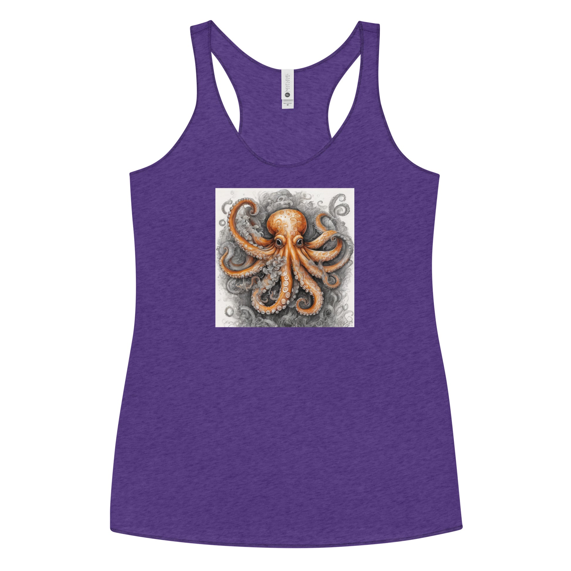 Octopus Women's Animal Lover Racerback Tank Top Purple Rush