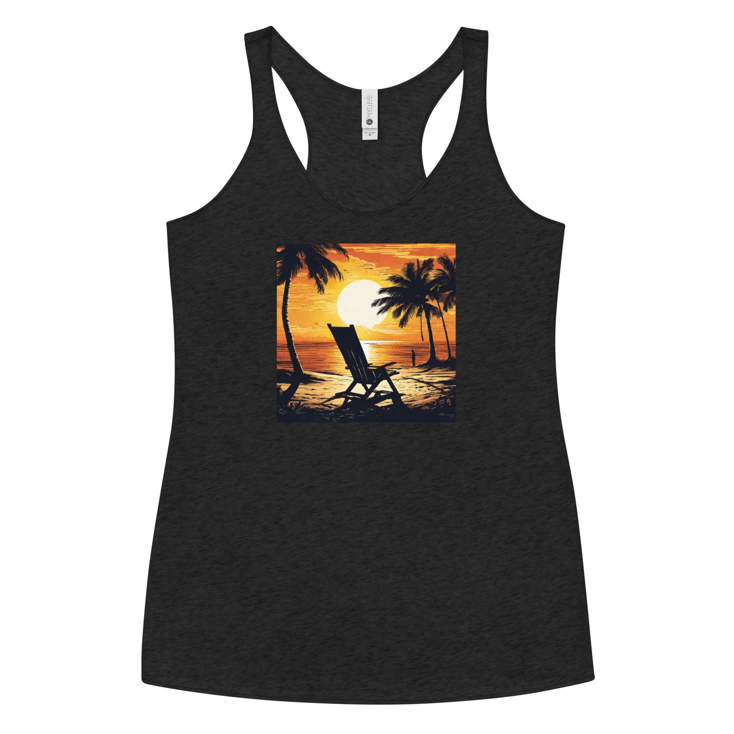 Summer Paradise Women's Racerback Tank Top Vintage Black