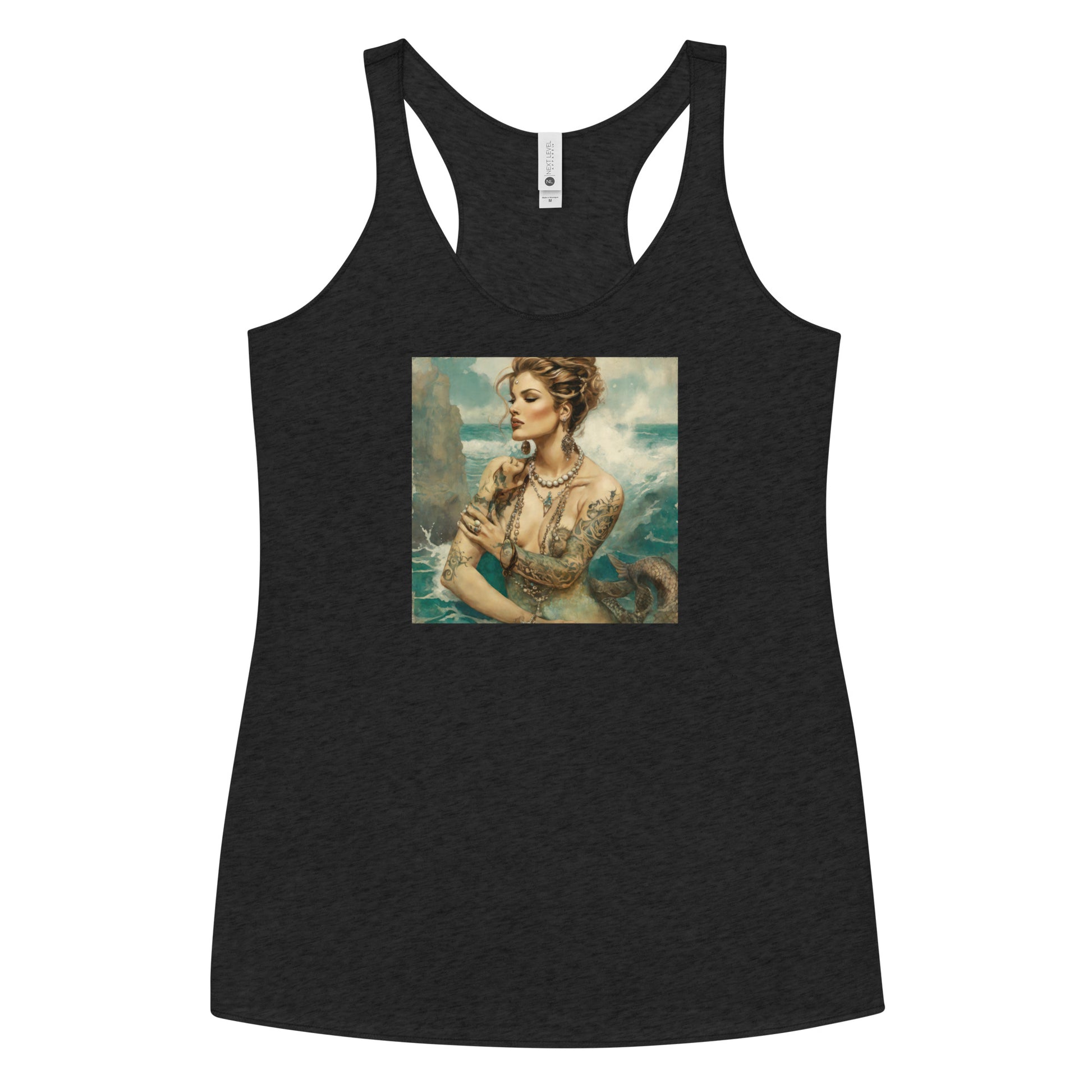 Mermaid with Tattoos Women's Racerback Tank Top Vintage Black