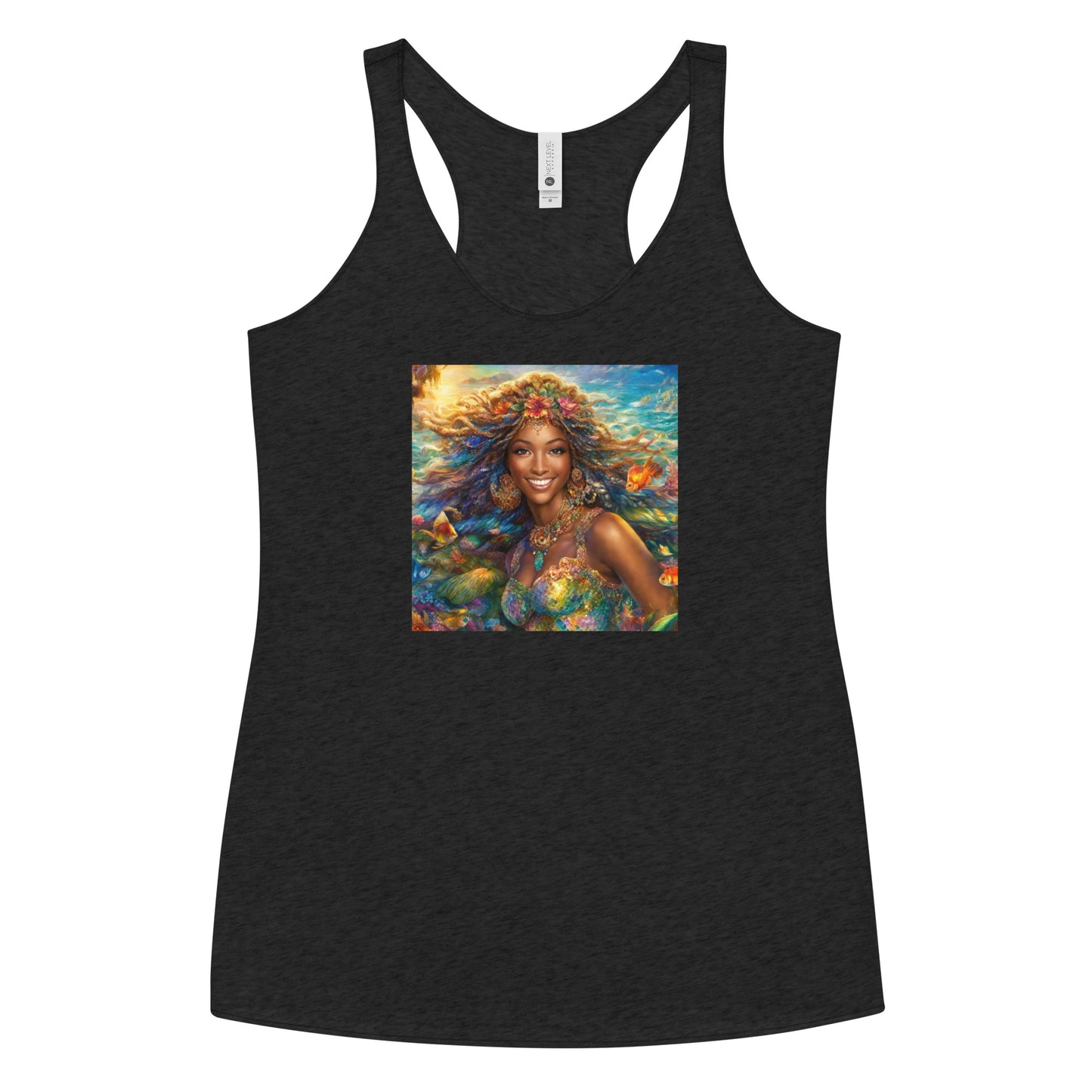 Little Mermaid Fairy Tale Women's Racerback Tank Top Vintage Black