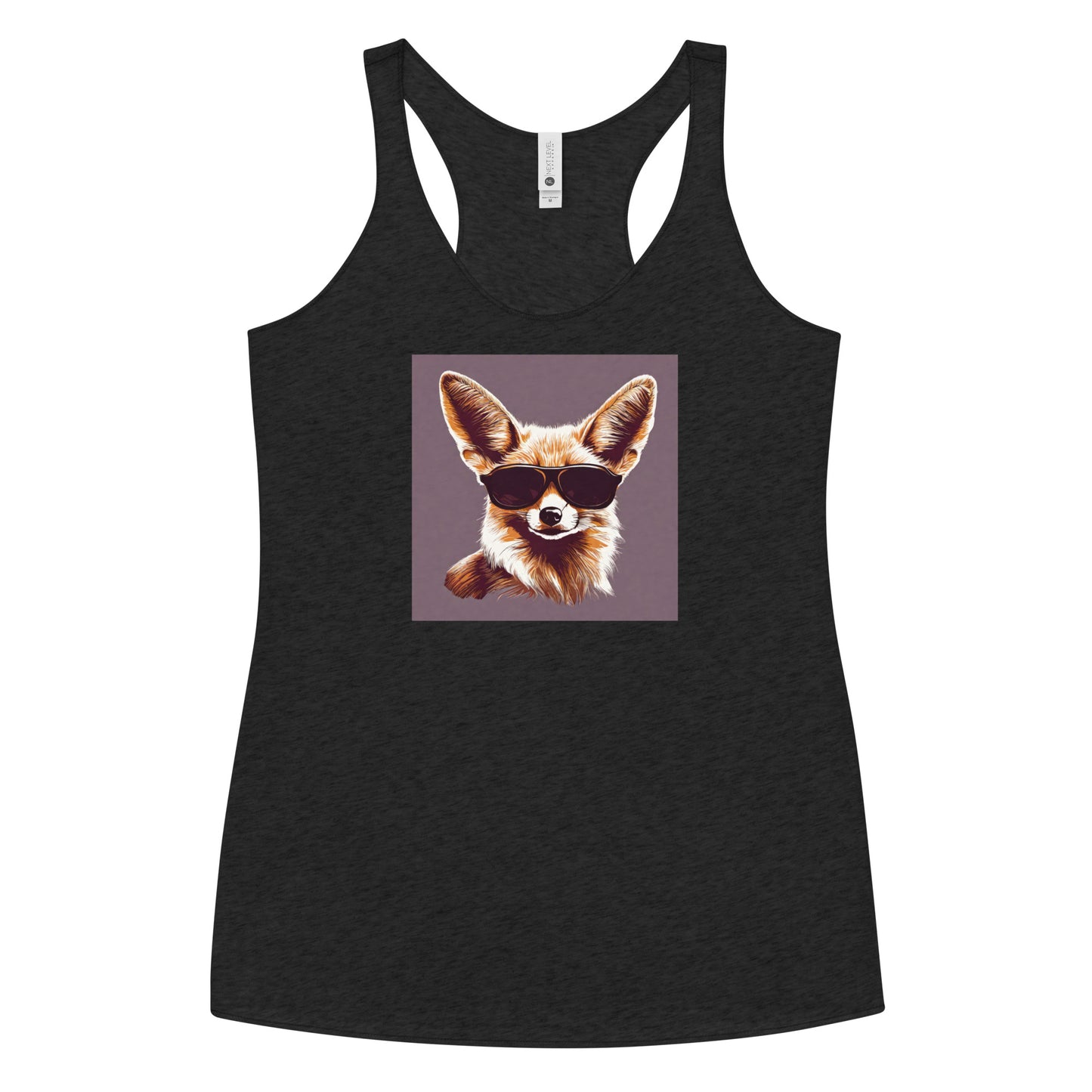 Fennec Fox in Shades Women's Animal Lover Racerback Tank Top Vintage Black