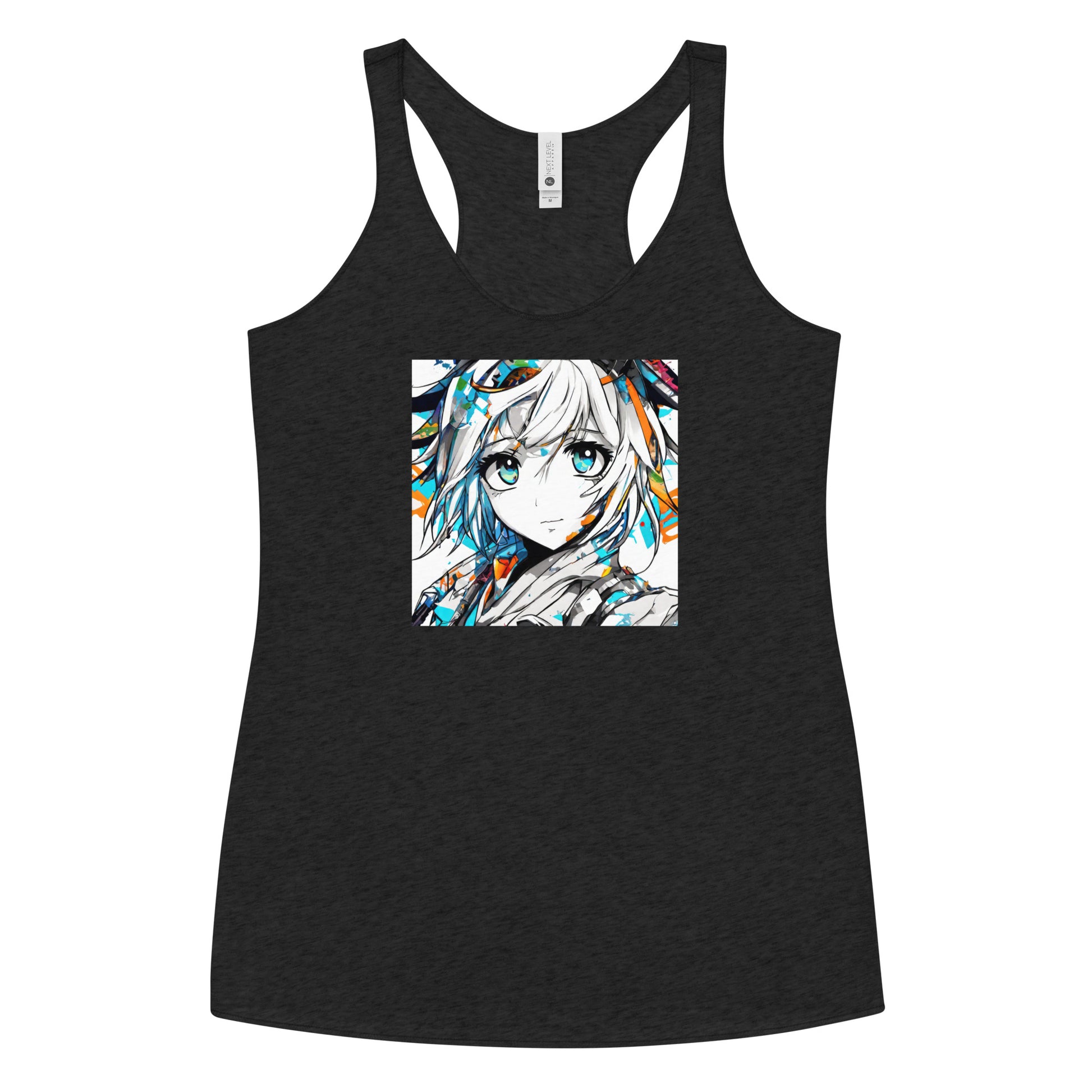 Women's Anime Addict Racerback Tank Top Vintage Black