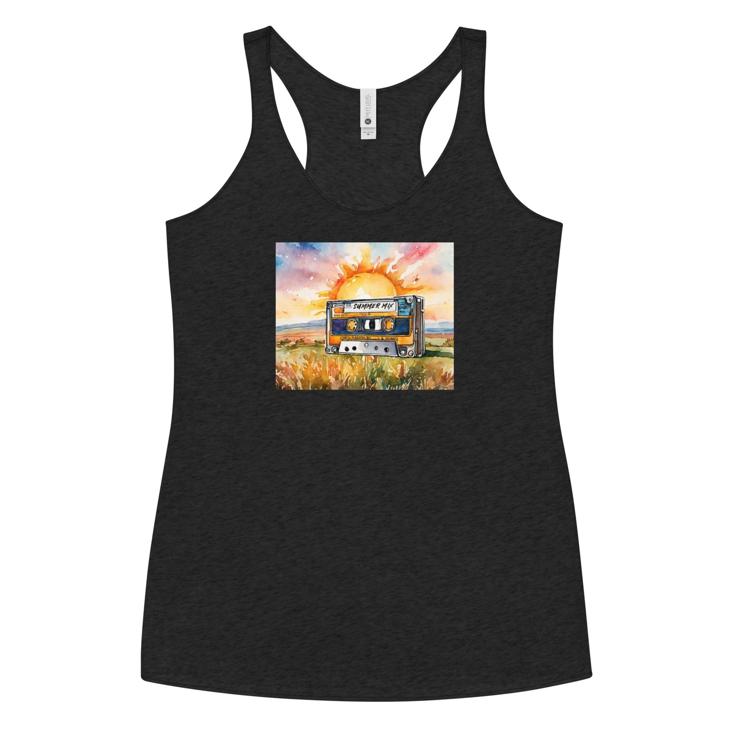 Summer Mix Tape Women's Racerback Tank Top Vintage Black