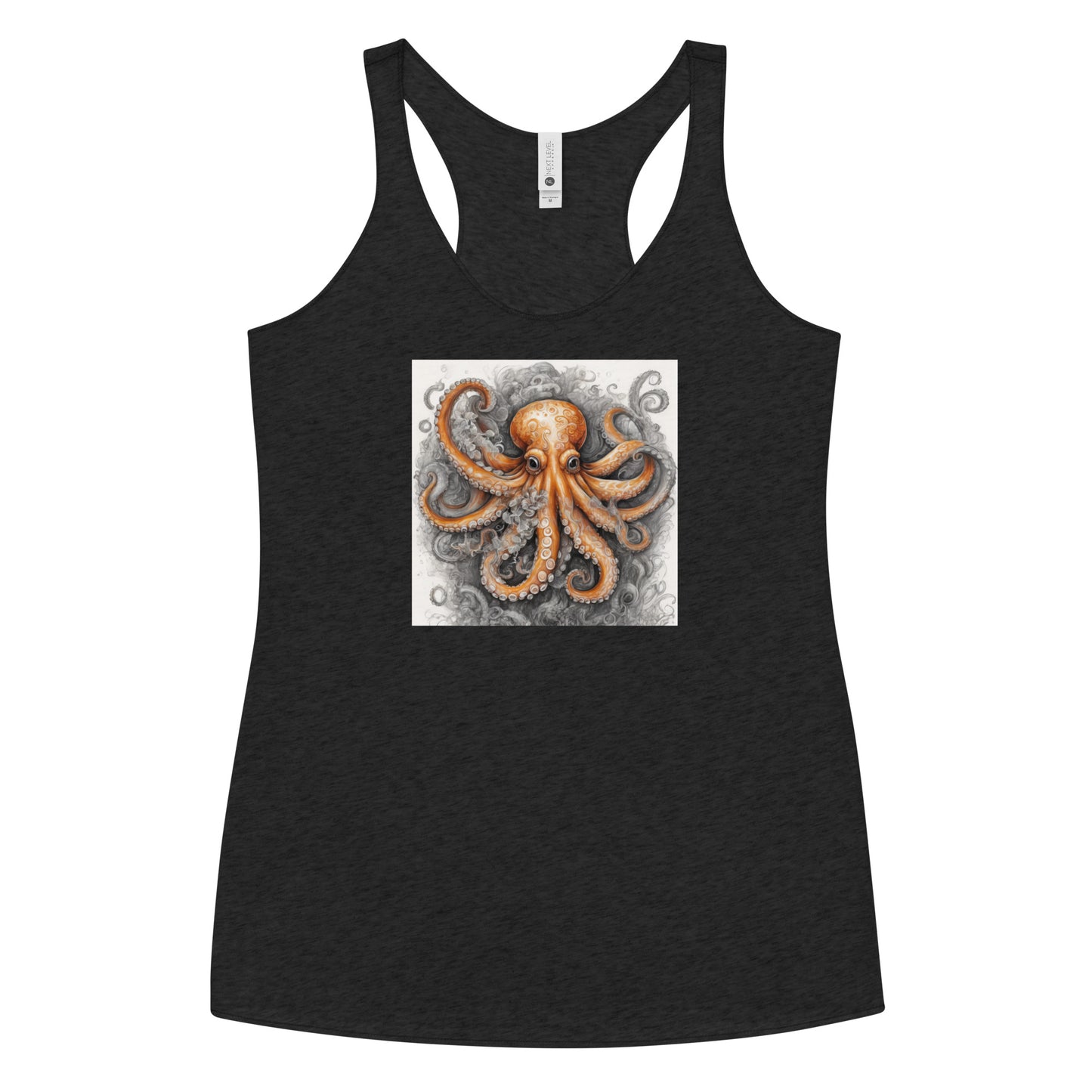 Octopus Women's Animal Lover Racerback Tank Top Vintage Black