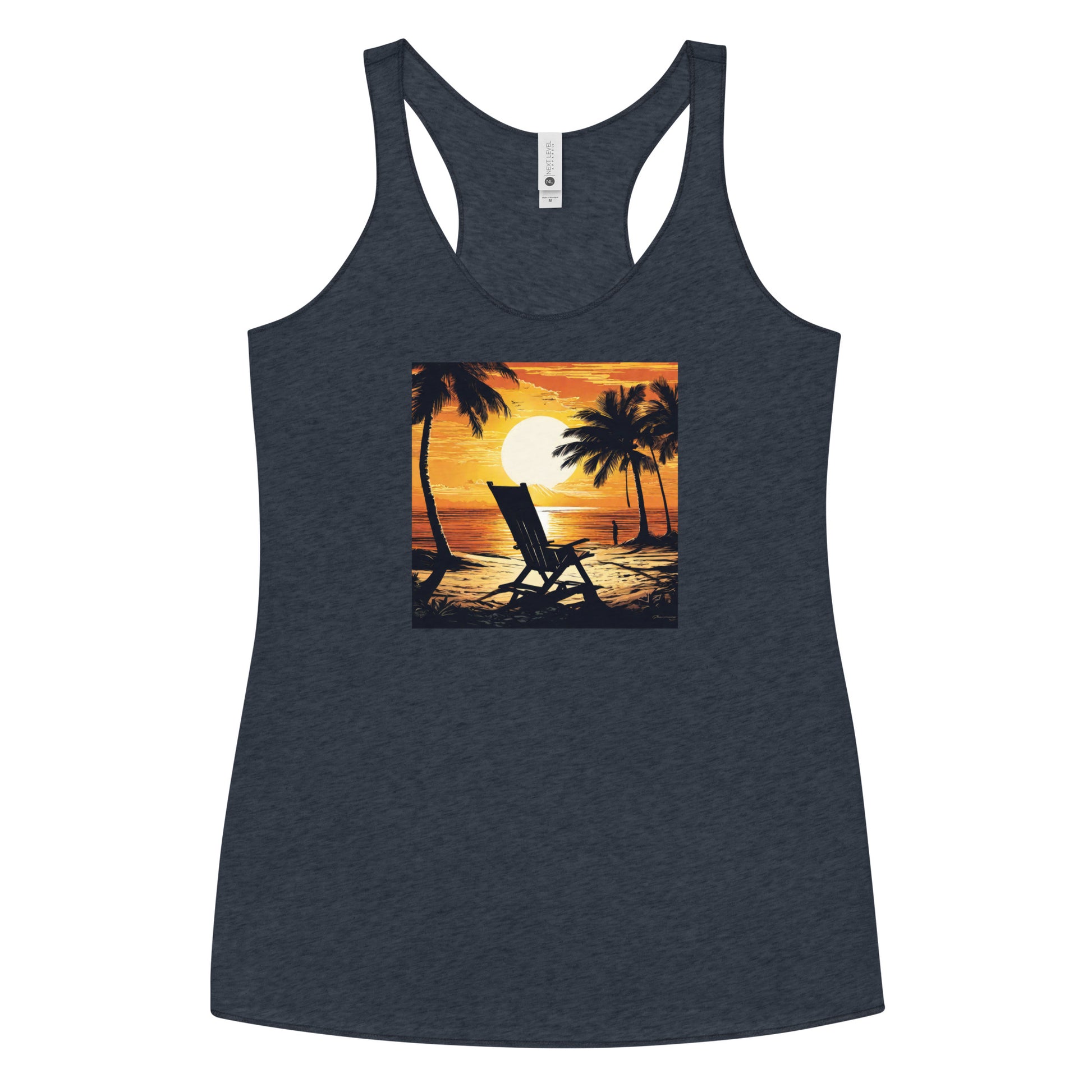 Summer Paradise Women's Racerback Tank Top Vintage Navy