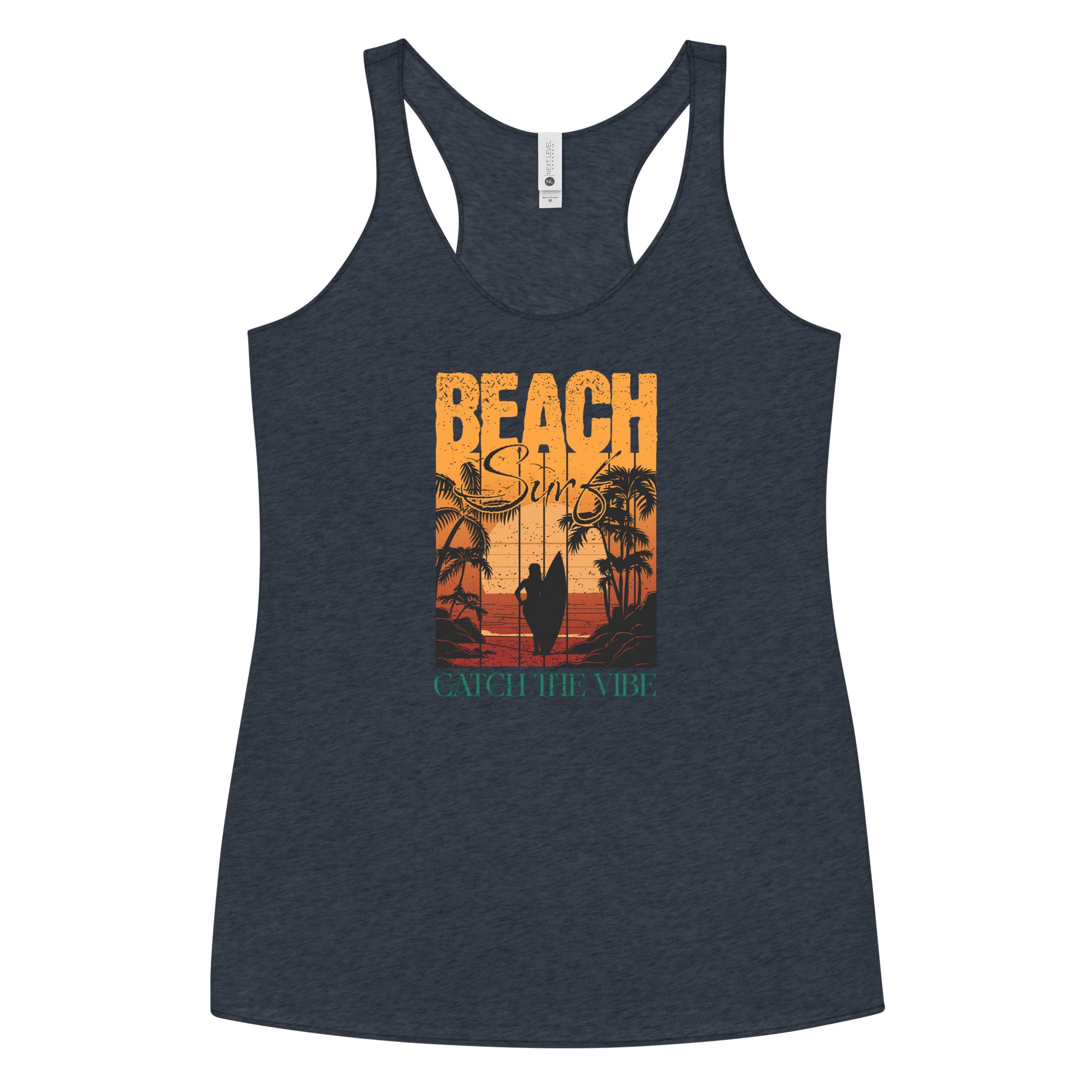 Catch the Vibe Surfing Women's Racerback Tank Top Vintage Navy