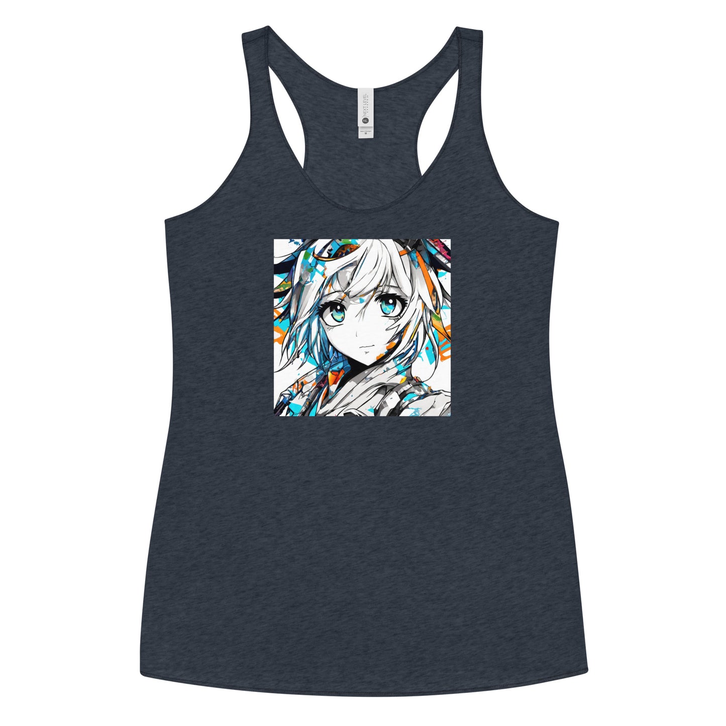 Women's Anime Addict Racerback Tank Top Vintage Navy