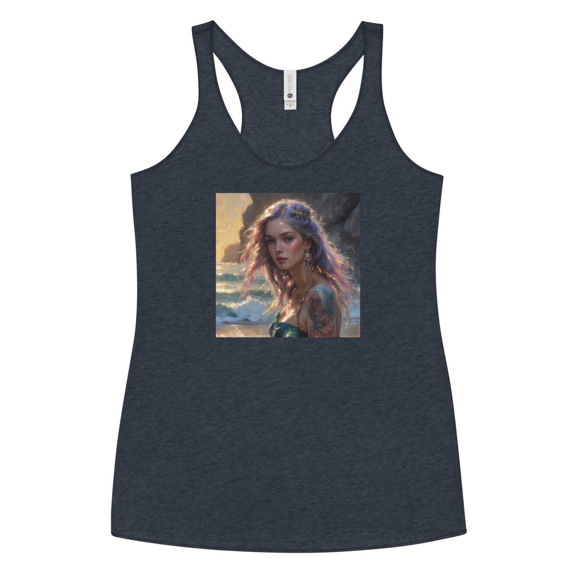 Mermaid's Gaze Women's Racerback Tank Top Vintage Navy