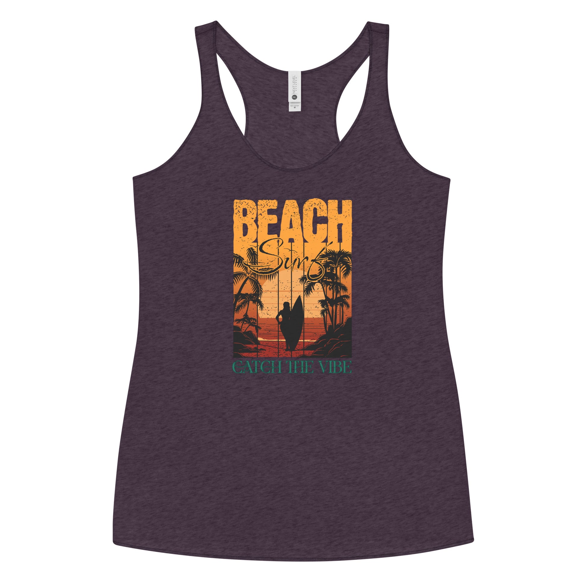 Catch the Vibe Surfing Women's Racerback Tank Top Vintage Purple