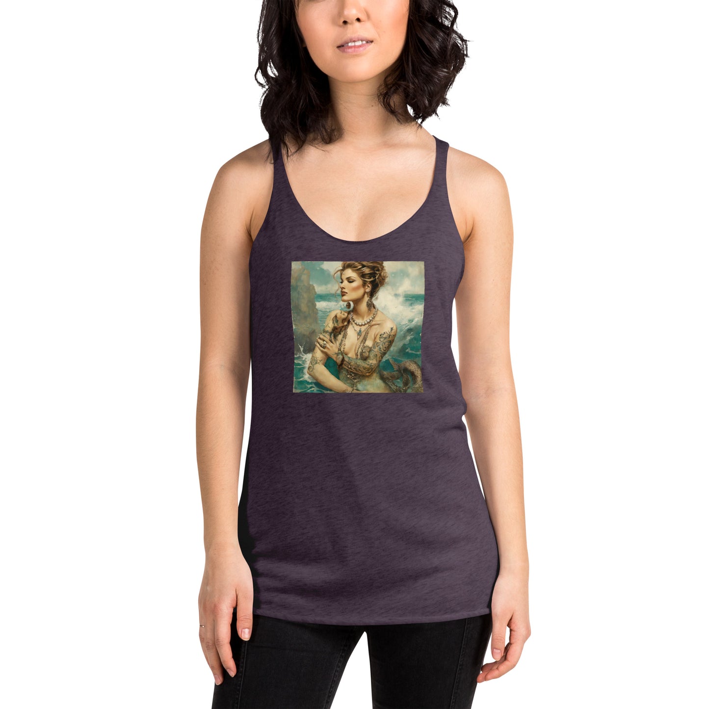 Mermaid with Tattoos Women's Racerback Tank Top