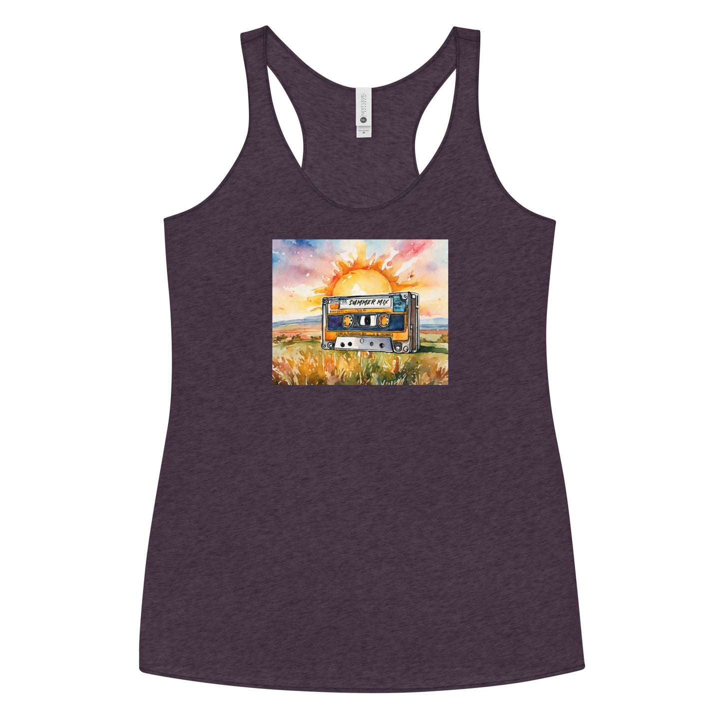 Summer Mix Tape Women's Racerback Tank Top Vintage Purple