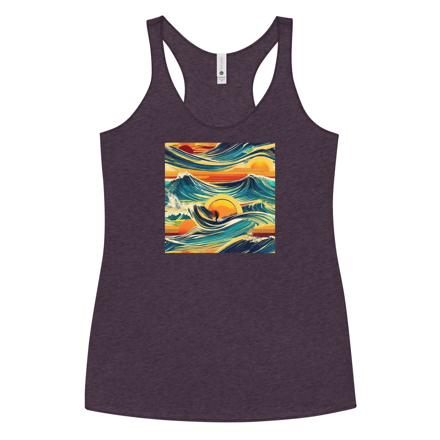 Surf's Up Women's Racerback Tank Top Vintage Purple