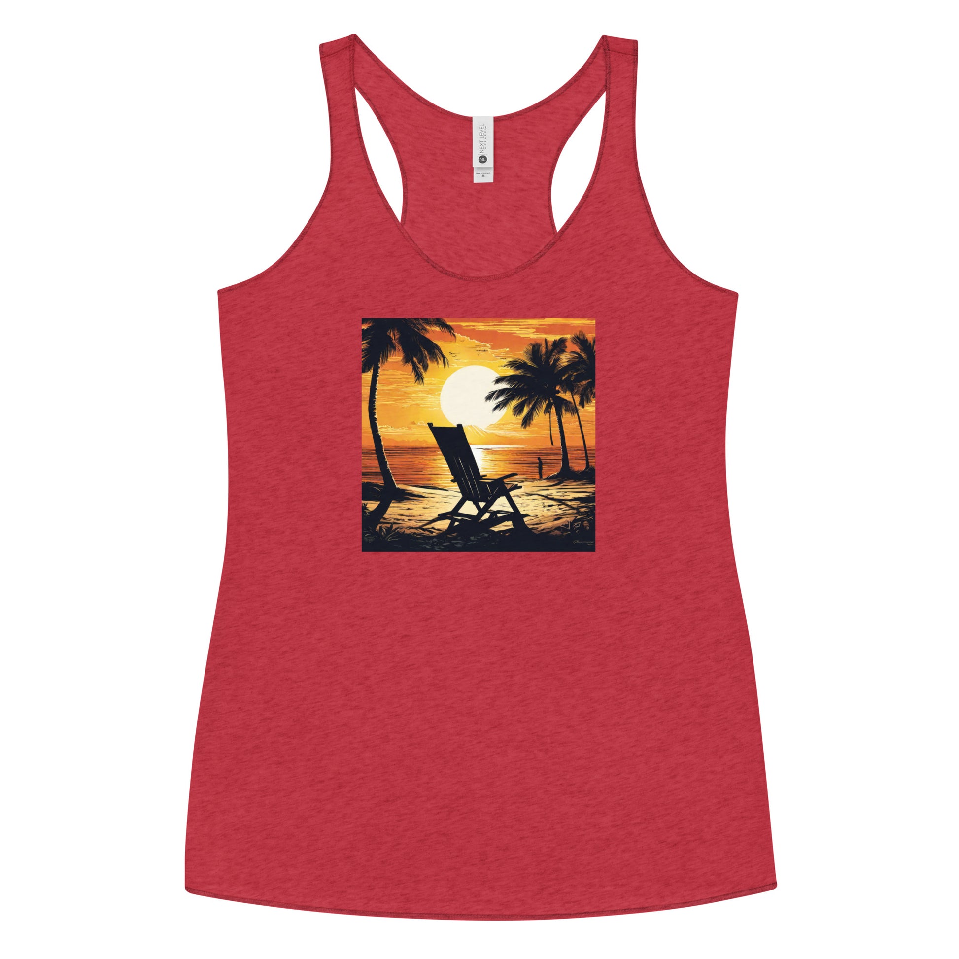 Summer Paradise Women's Racerback Tank Top Vintage Red