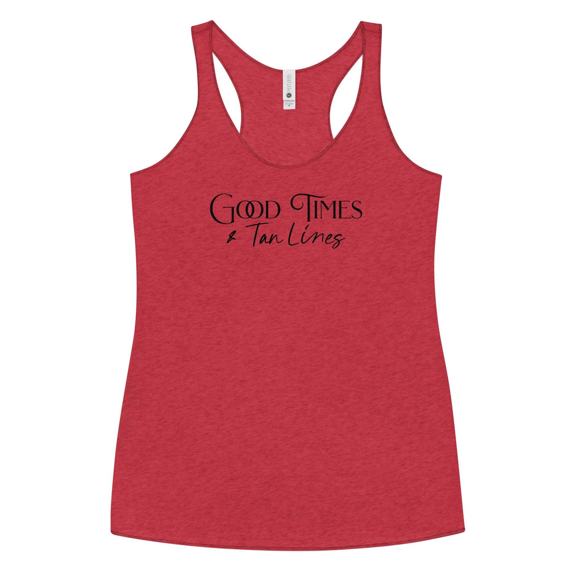 Good Times & Tan Lines Women's Racerback Beach Tank Top Vintage Red