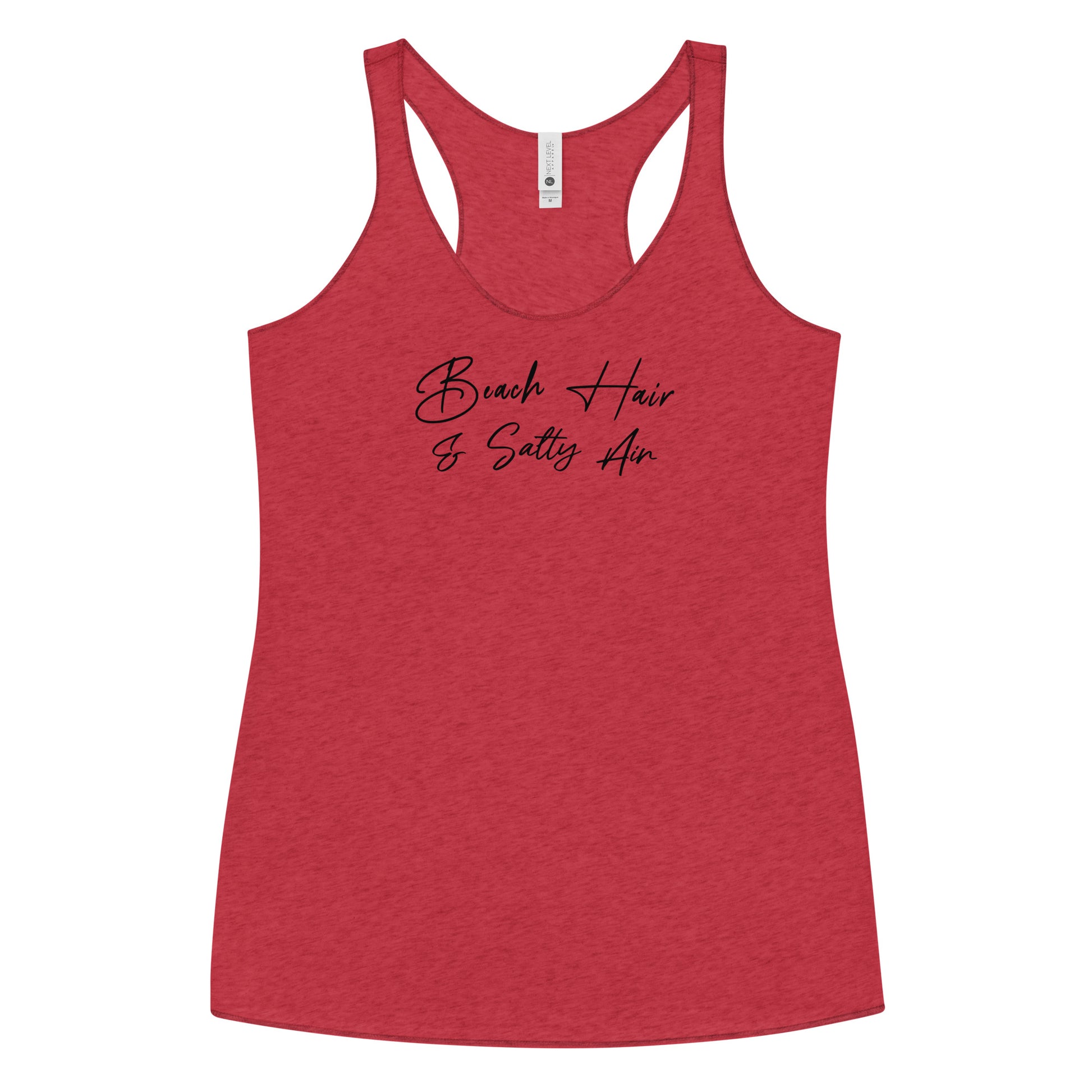 Beach Hair & Salty Air Women's Racerback Summer Tank Top Vintage Red