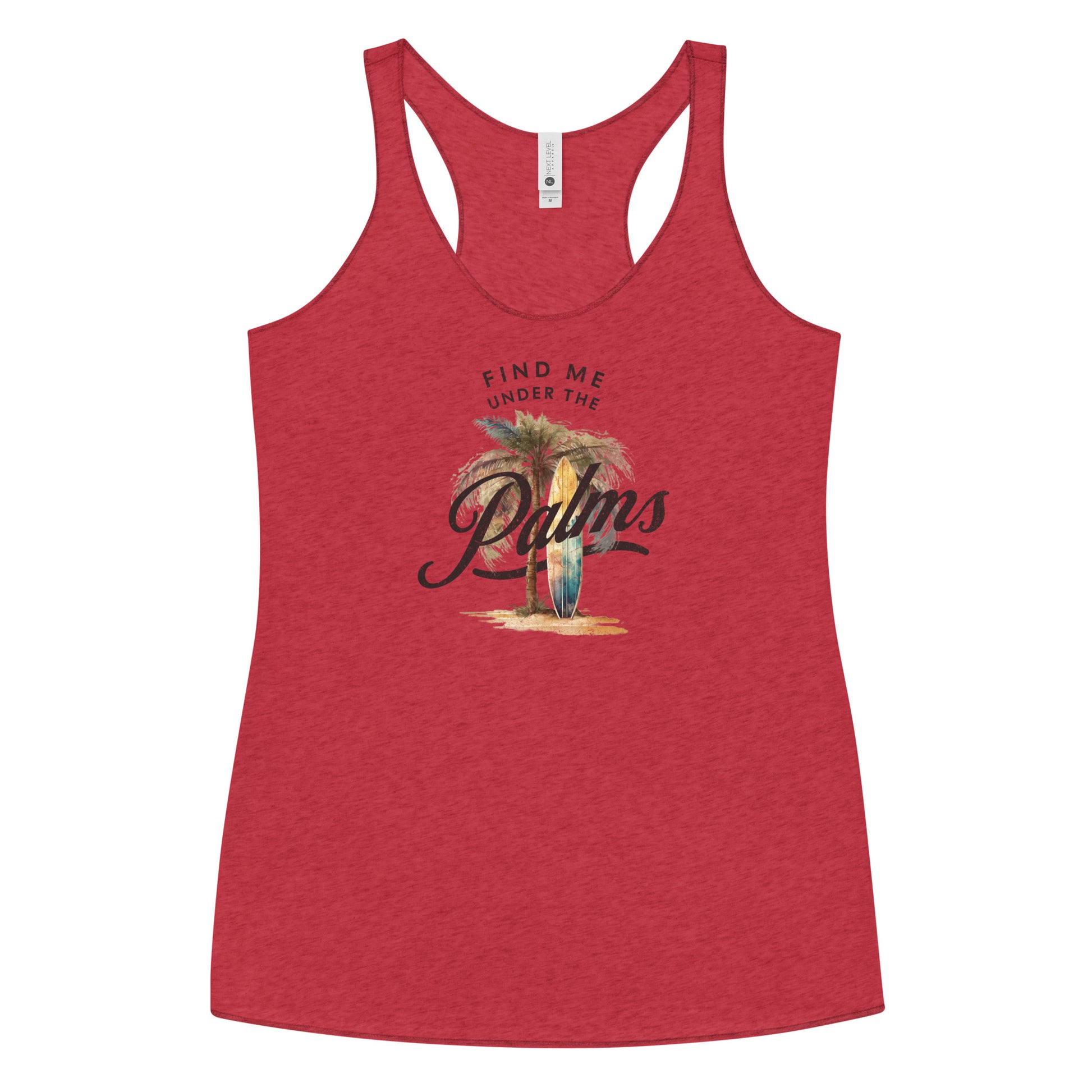 Find Me Under the Palms Women's Racerback Summer Tank Top Vintage Red