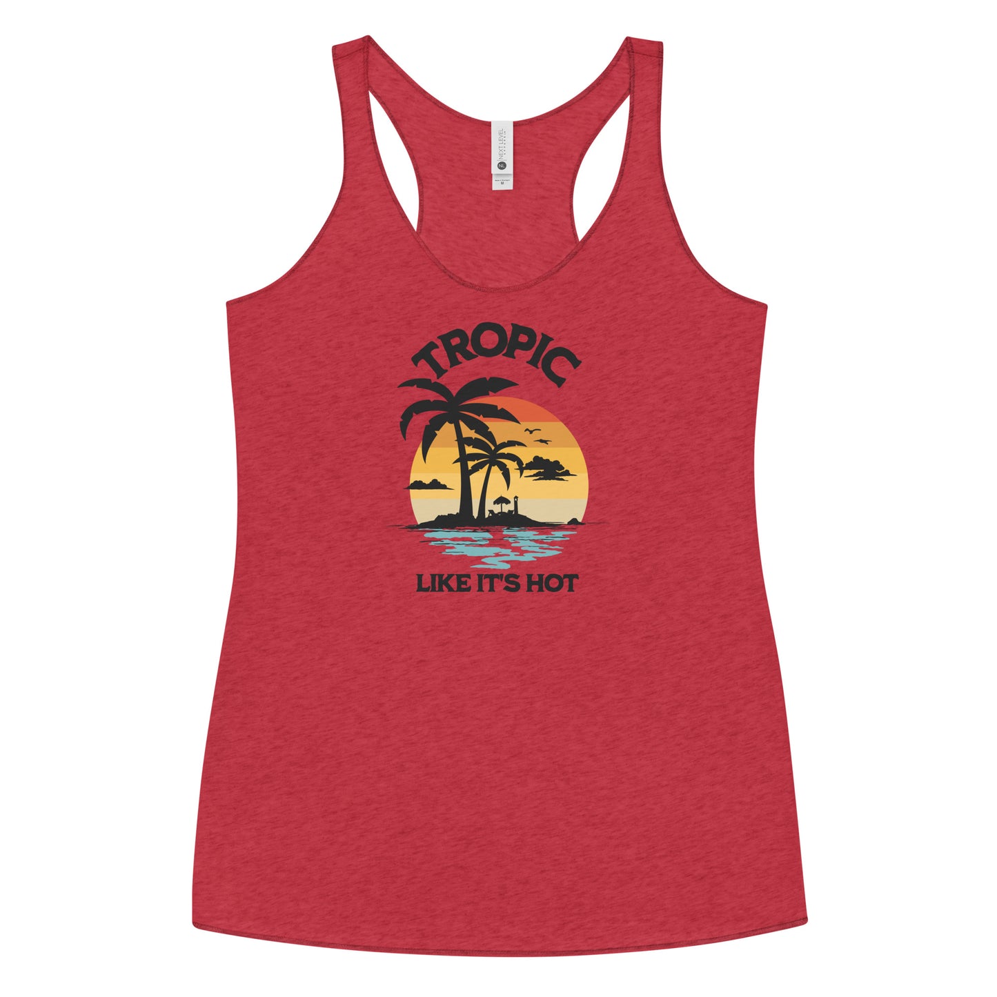 Tropic Like It's Hot Women's Summer Racerback Tank Top Vintage Red