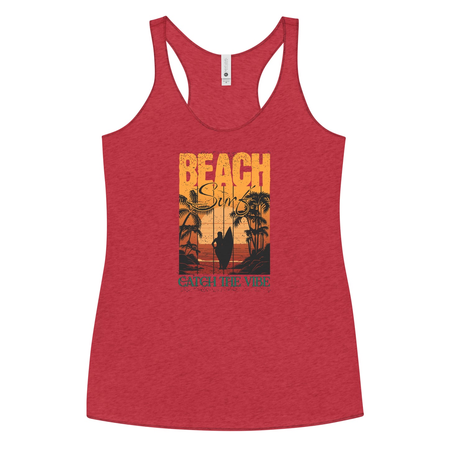 Catch the Vibe Surfing Women's Racerback Tank Top Vintage Red