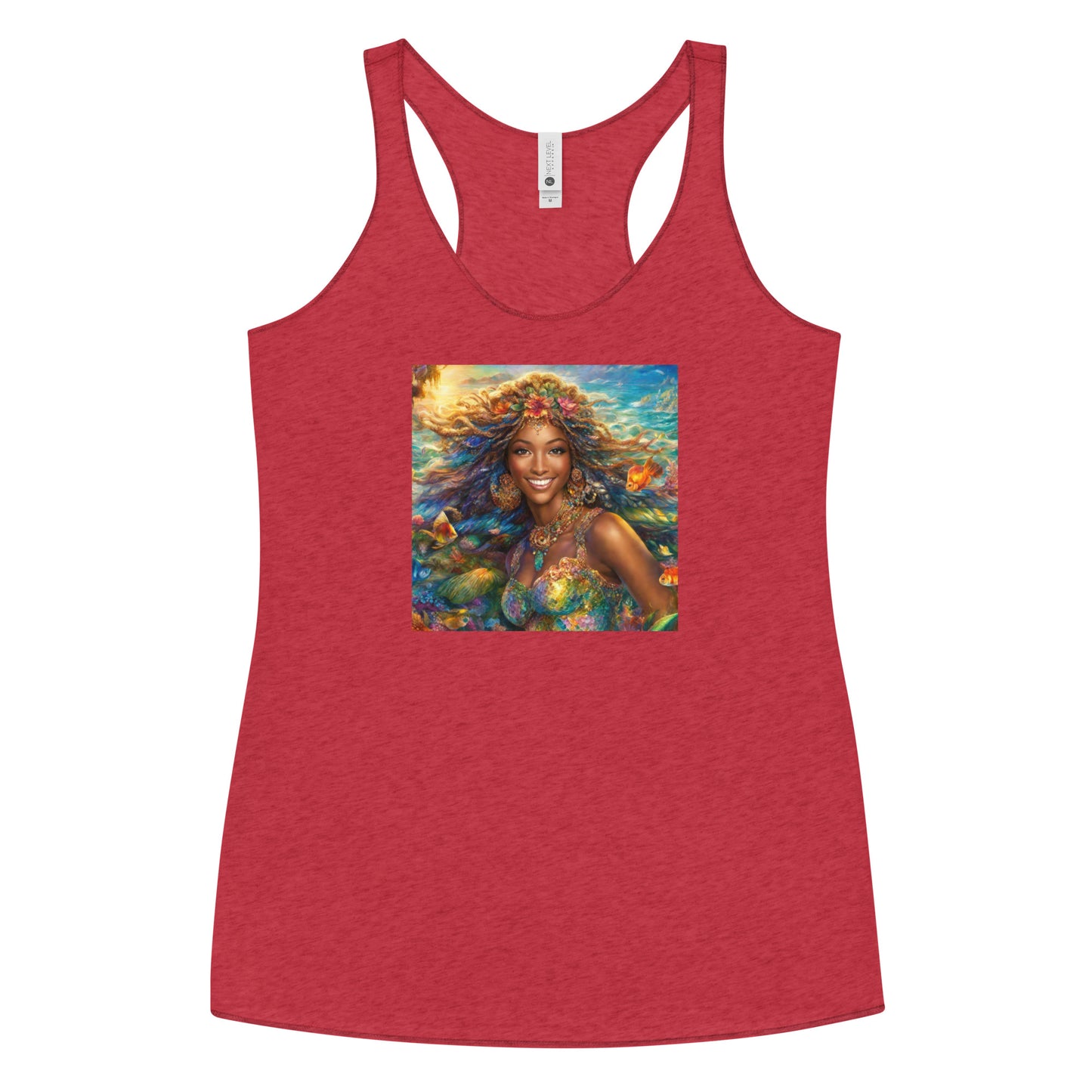 Little Mermaid Fairy Tale Women's Racerback Tank Top Vintage Red