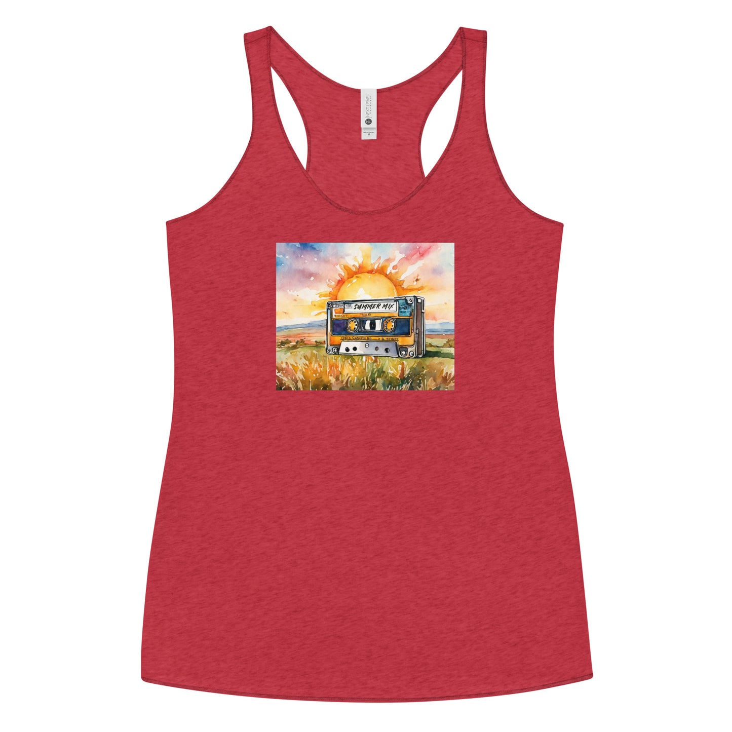 Summer Mix Tape Women's Racerback Tank Top Vintage Red