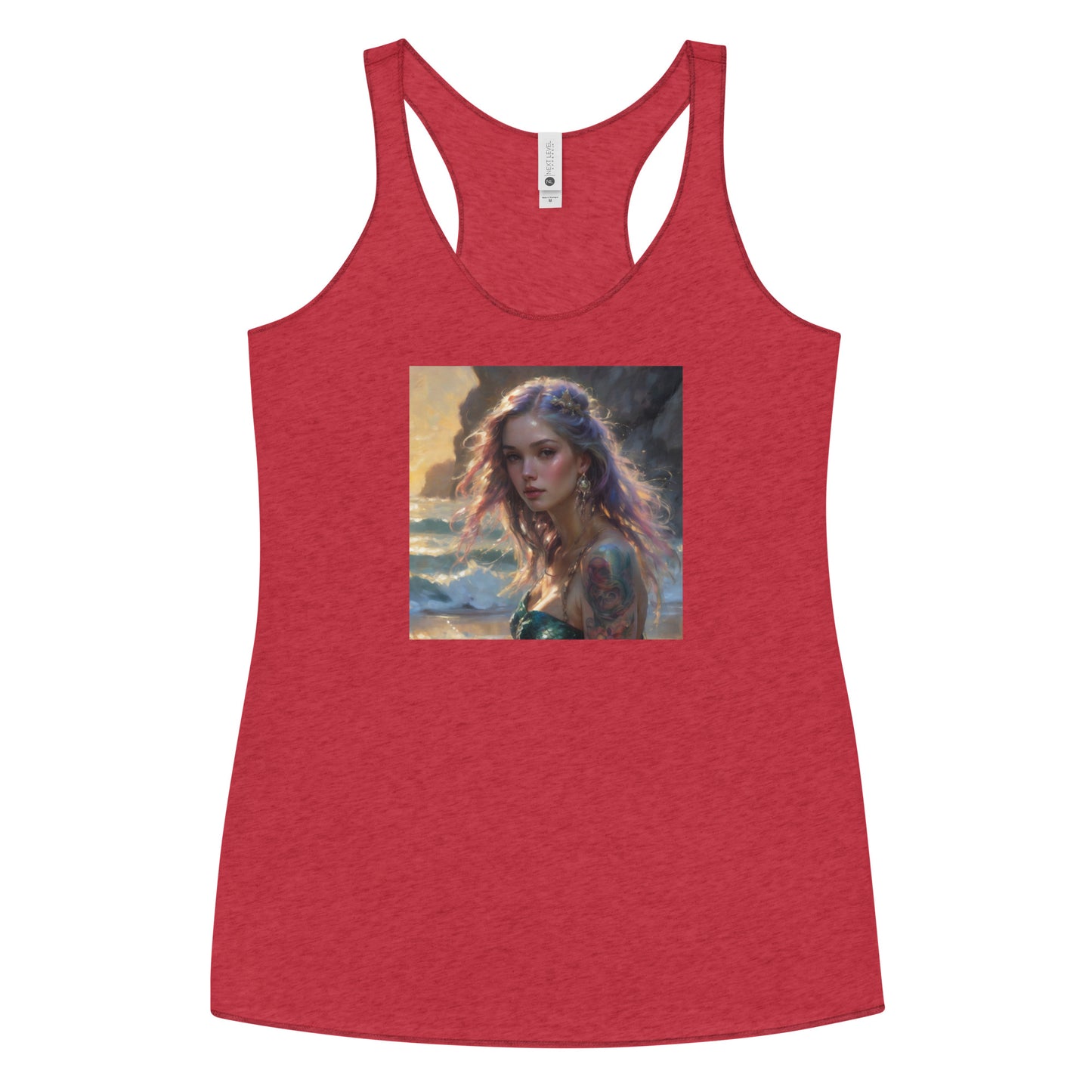 Mermaid's Gaze Women's Racerback Tank Top Vintage Red