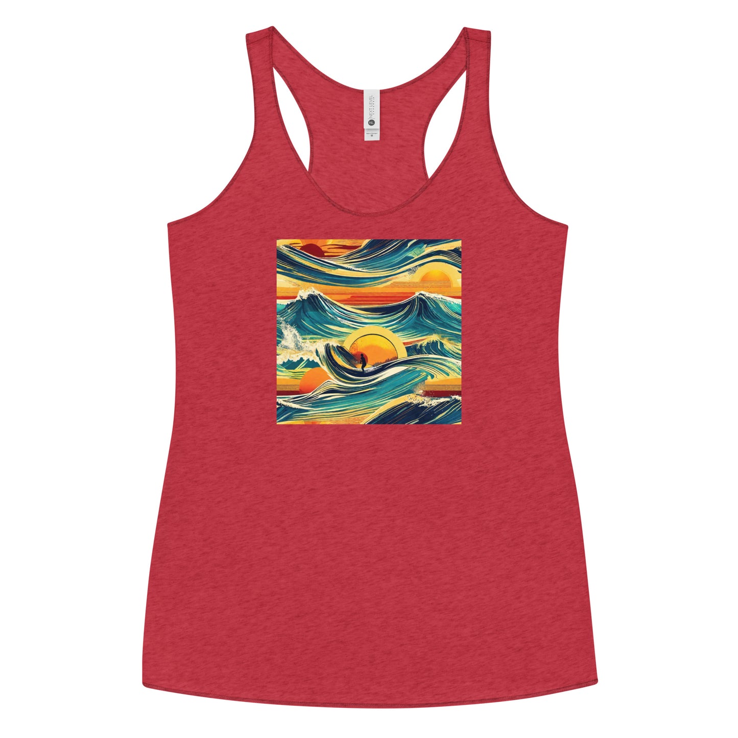 Surf's Up Women's Racerback Tank Top Vintage Red