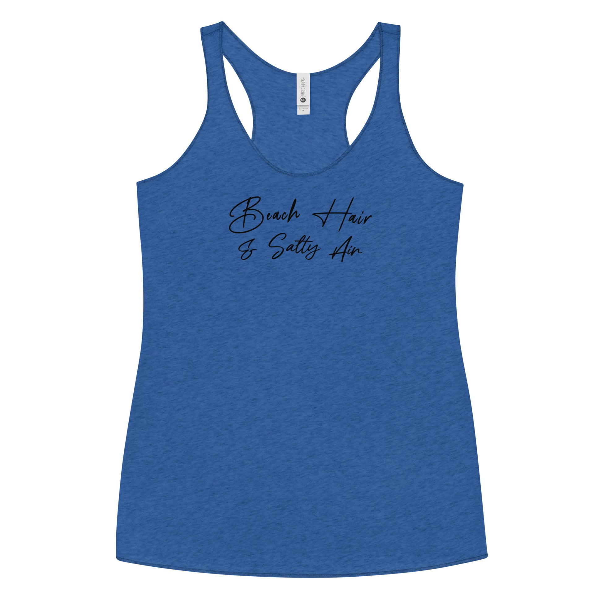 Beach Hair & Salty Air Women's Racerback Summer Tank Top Vintage Royal