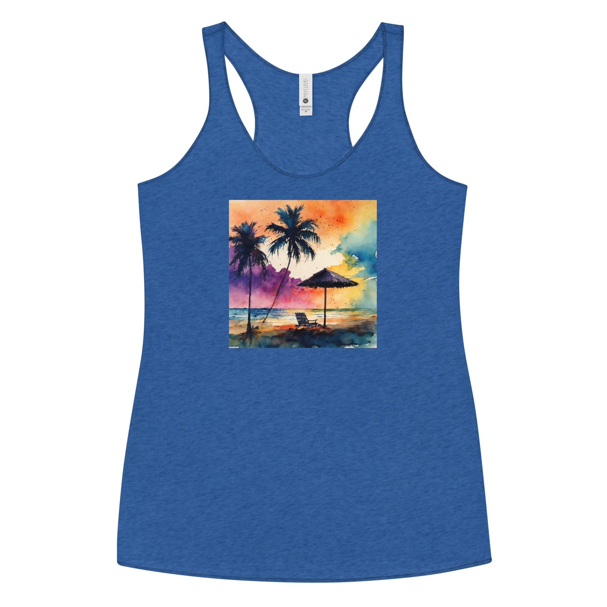 Beautiful Summer Paradise Women's Beach Racerback Tank Top Vintage Royal